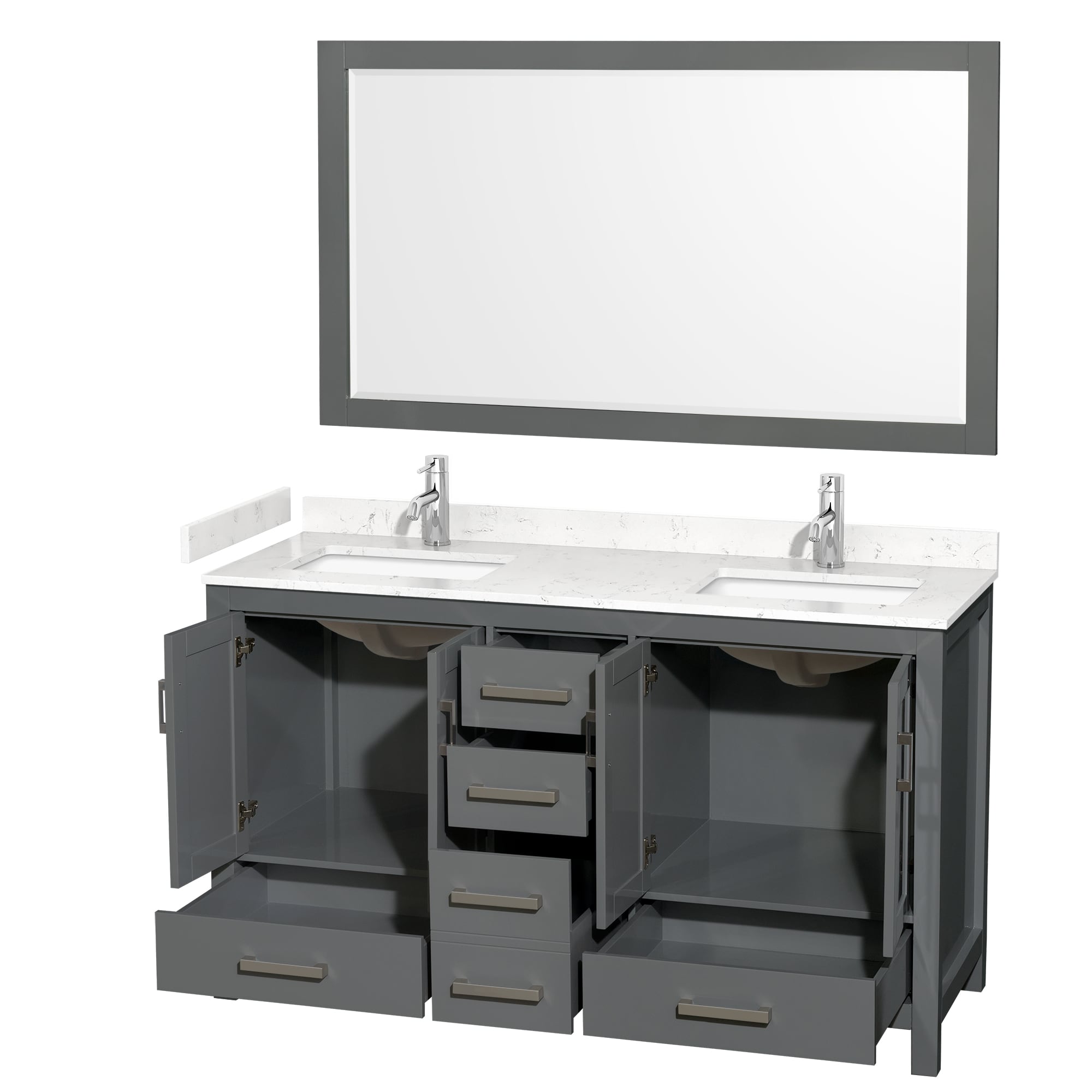 Wyndham Collection WCS141460DKGC2UNSM58 Bath-Vanity-Combo - View #2