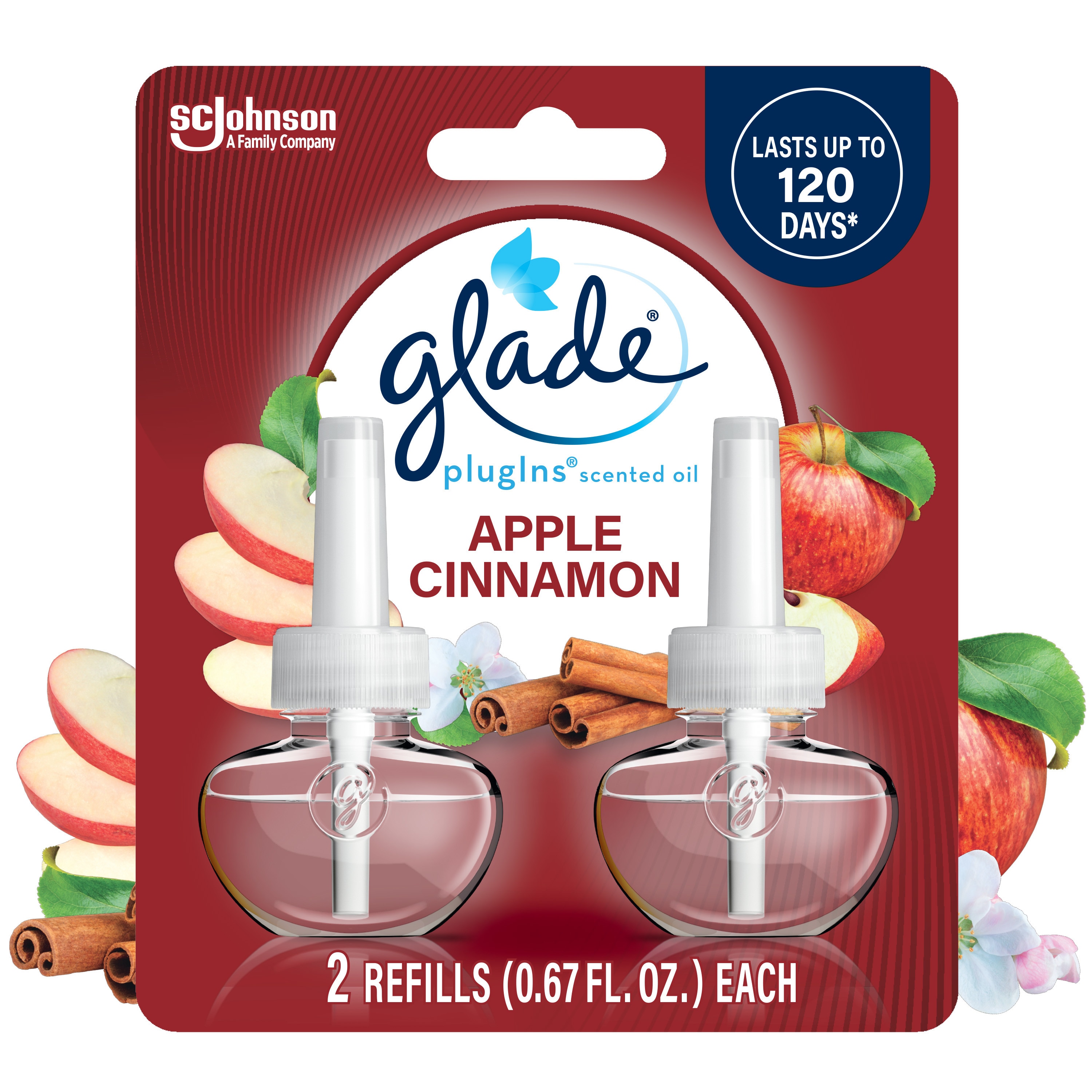 Glade 0.67 -fl oz Apple Cinnamon Refill Air Freshener 2 -Pack