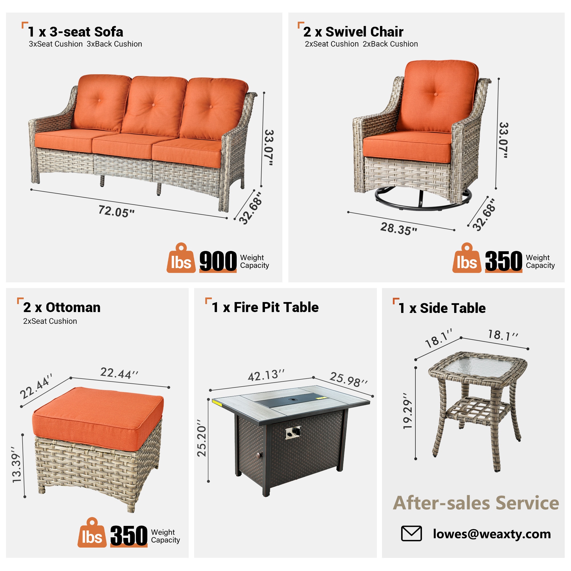 weaxty HMBCFP03-PAD80C6 Patio-Conversation-Sets - View #7