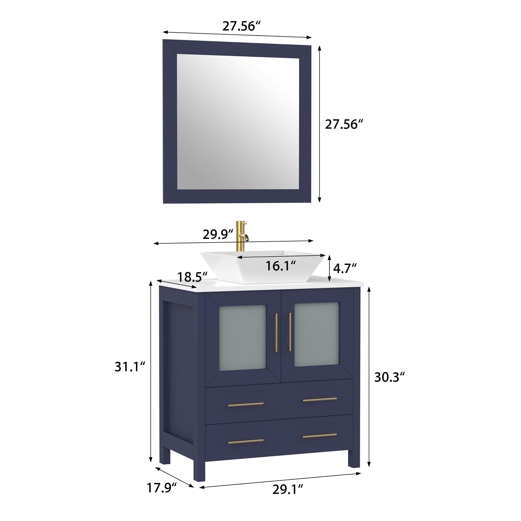 Vanity Art VA3130-B Bath-Vanity-Combo - View #11