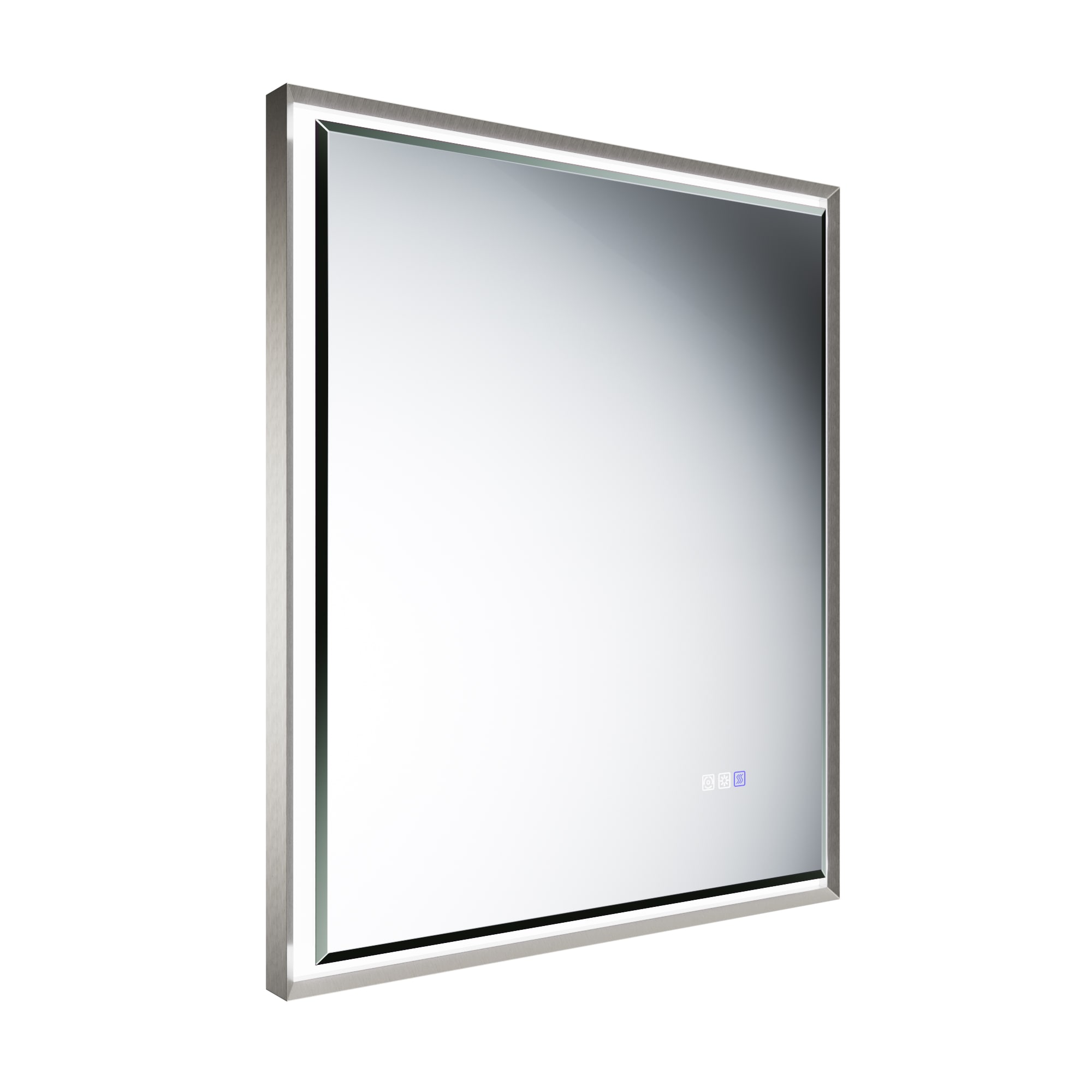 Vanityfus 30-in W 36-in H Stepless Dimming LED Bathroom Mirror - Brushed Nickel