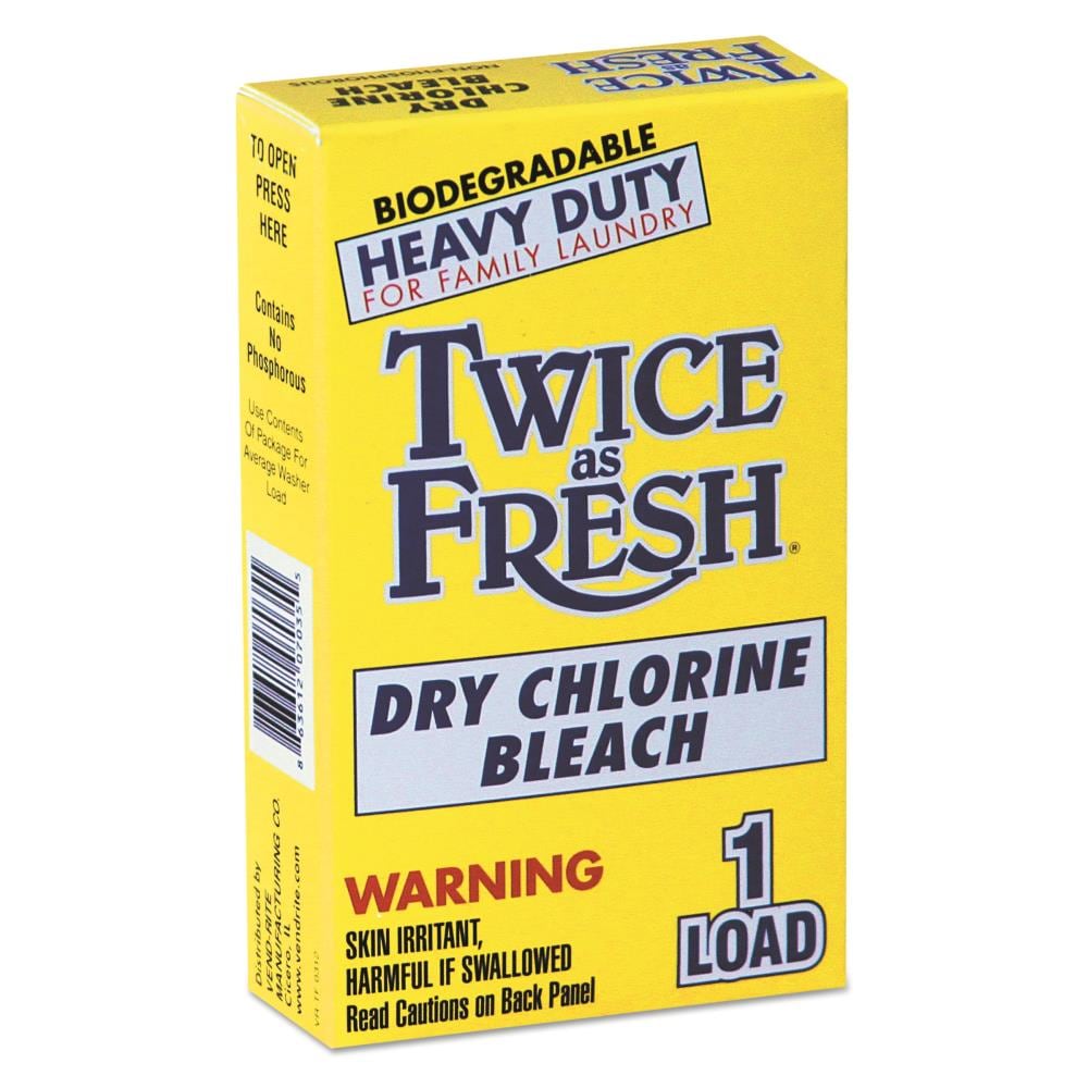 Twice as Fresh Heavy Duty Coin-Vend Powdered Chlorine Bleach - 1 Load, 100/Carton - Brightens Whites, Removes Stains - Ideal for Laundromats & Hotels -  VEN2979646
