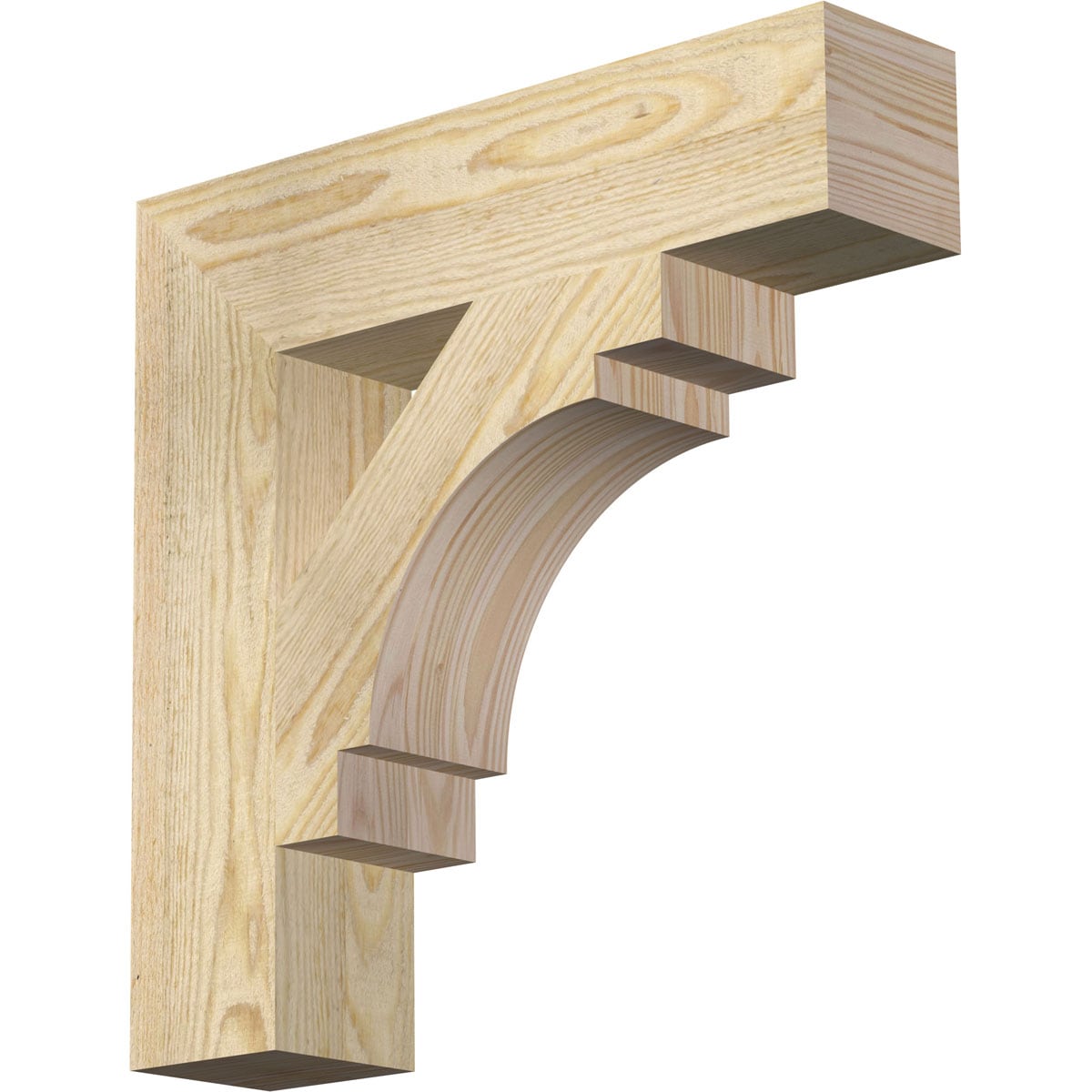 Ekena Millwork BKT04X18X18MRC05RDF Merced block rough sawn 4-in x 18-in x 18-in Douglas fir Brown Wood Standard bracket