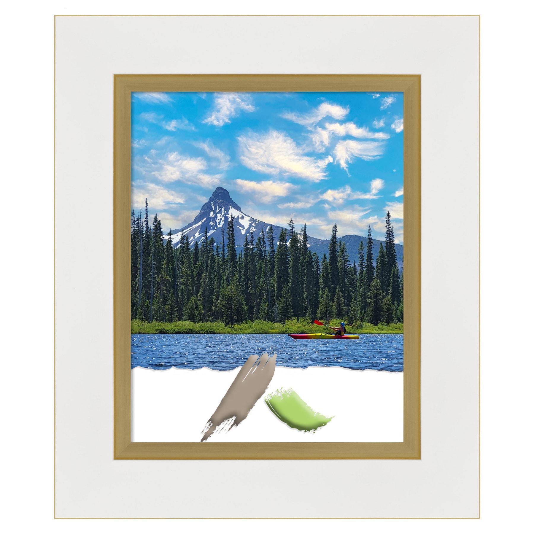 Eva White Gold Polystyrene Wall Picture Frame 11x14