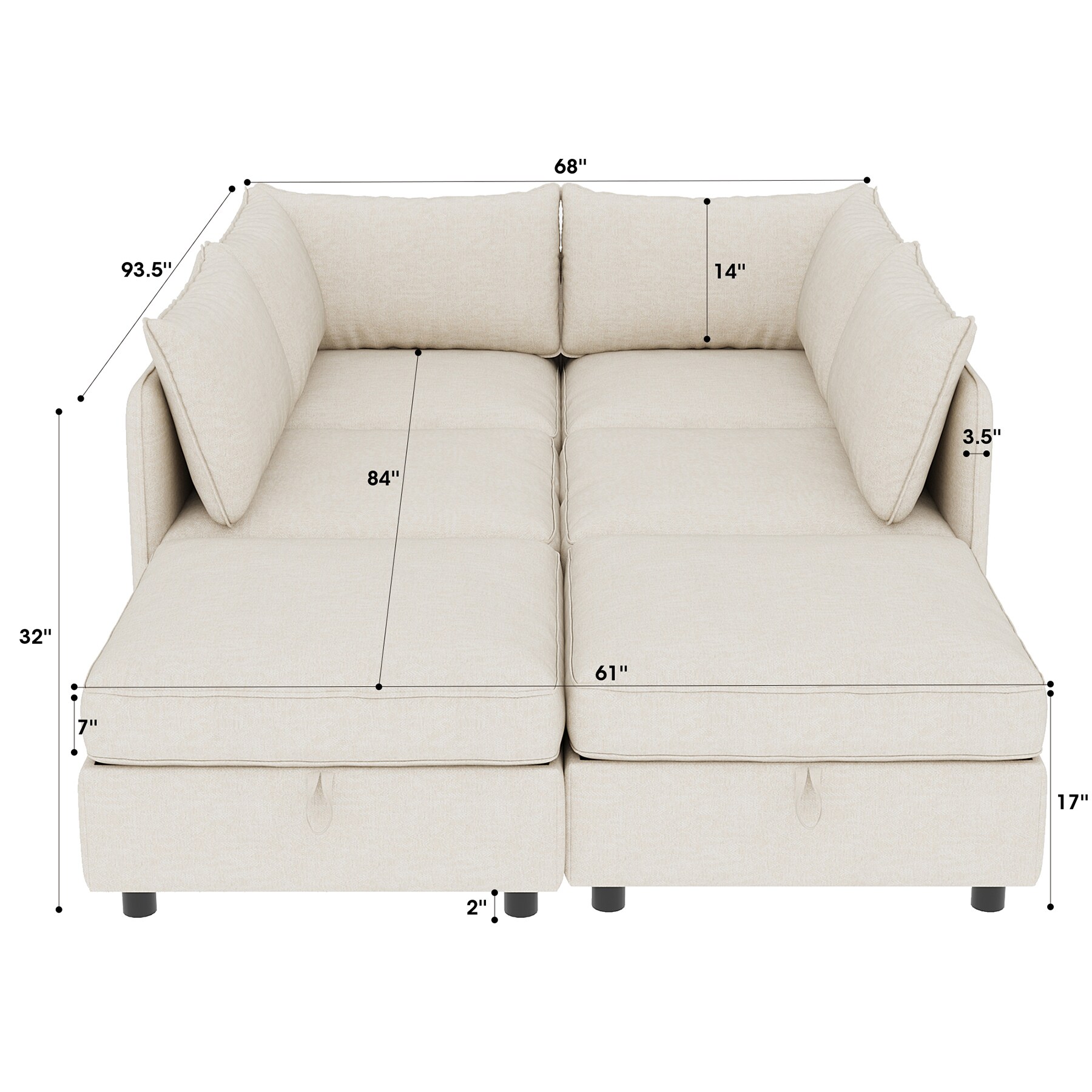 SINOFURN SYA020321BG Sofas-Loveseats - View #3
