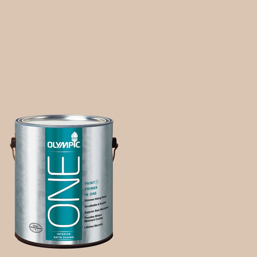 Olympic D23-2-IMPERIAL356812 Satin ONE Imperial Sand Pre-tinted Latex Interior Paint Paint + Primer ( 1-gallon )