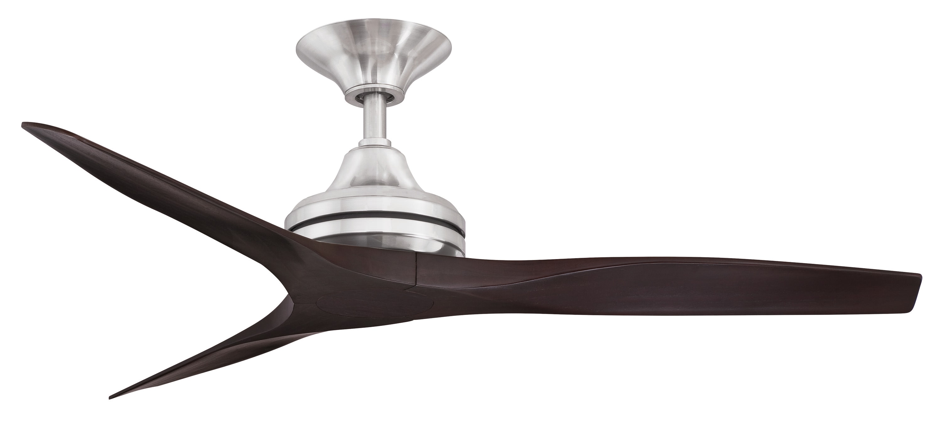 Fanimation Spitfire 48-in Brushed Nickel with Dark Walnut Blades Indoor/Outdoor Propeller Ceiling Fan Light Kit Compatible and Remote (3-Blade) -  FP6721BBN-48DWA
