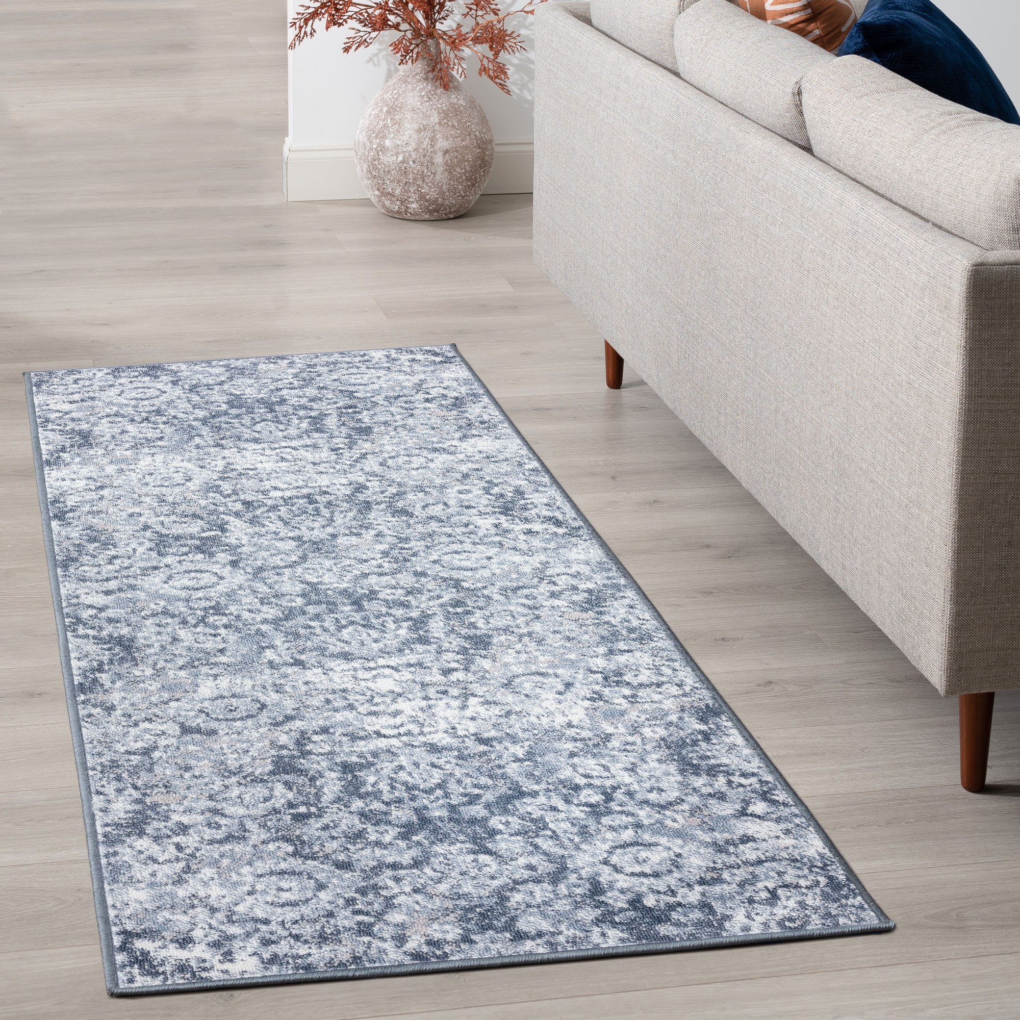 Tayse NEX1601 2X8 Nexus 2 x 8 (ft) Loomed Polypropylene Blue Rectangular Indoor Runner rug