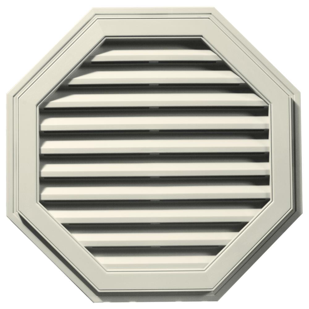 Builders Edge 120013232082 16-in x 20-in Linen Octagon Vinyl Gable Louver Vent