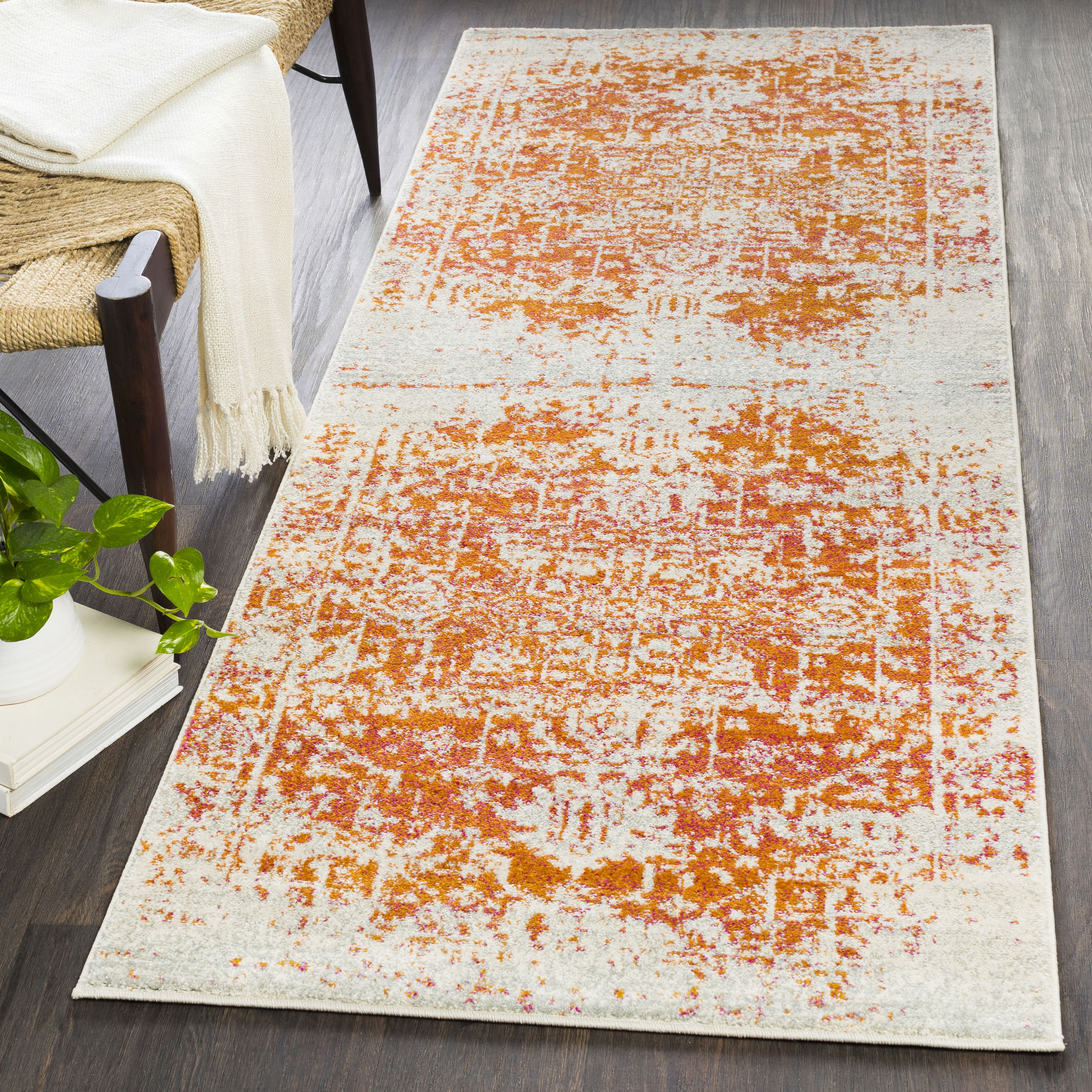 Surya Lavable 3 X 4 (ft) Burnt Orange Indoor Medallion Oriental Area Rug in  the Rugs department at