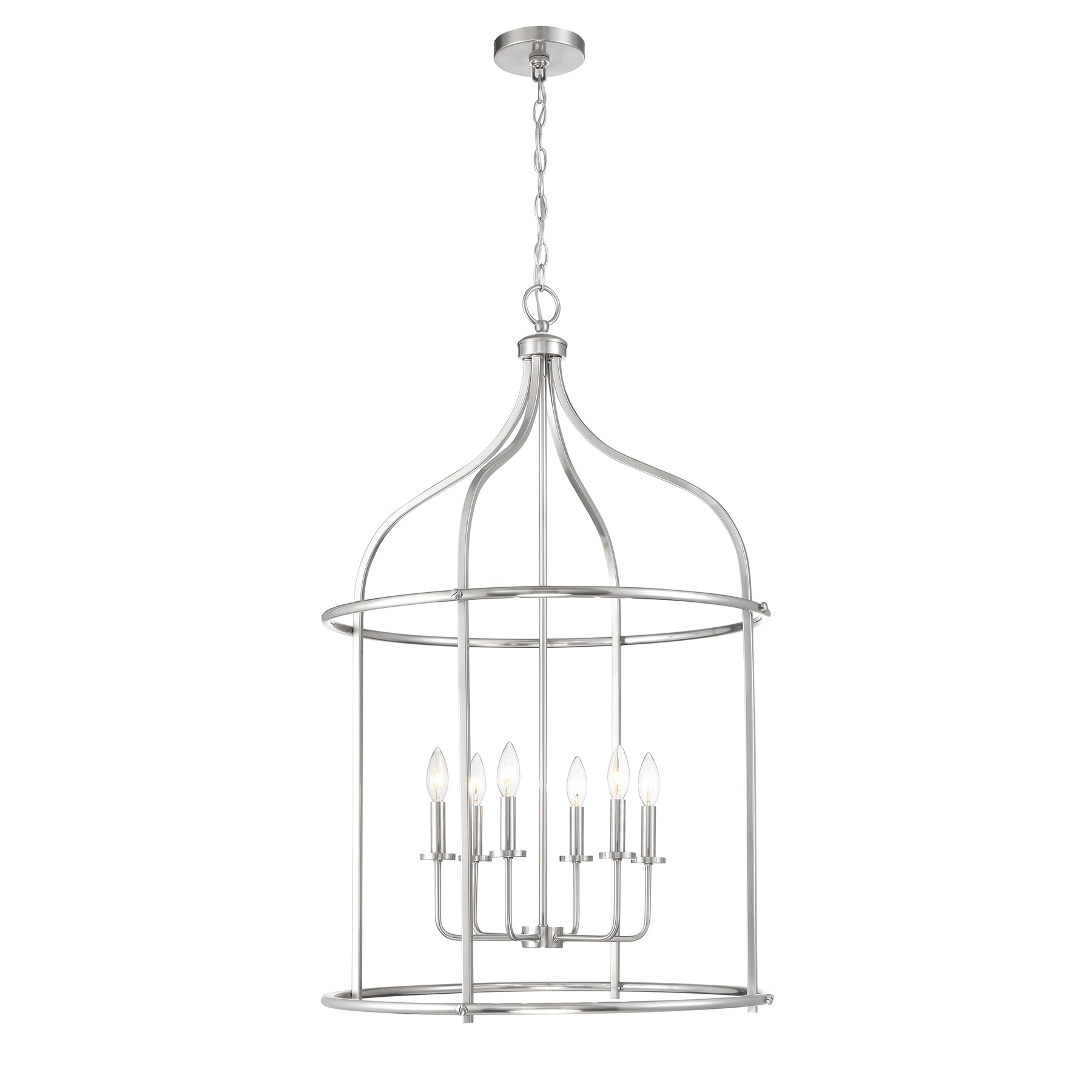 Savoy House 3-7388-6-SN Brookstone 6-Light Pendant in Satin Nickel 6 -Light Satin Nickel Traditional Linear Large Hanging Pendant light