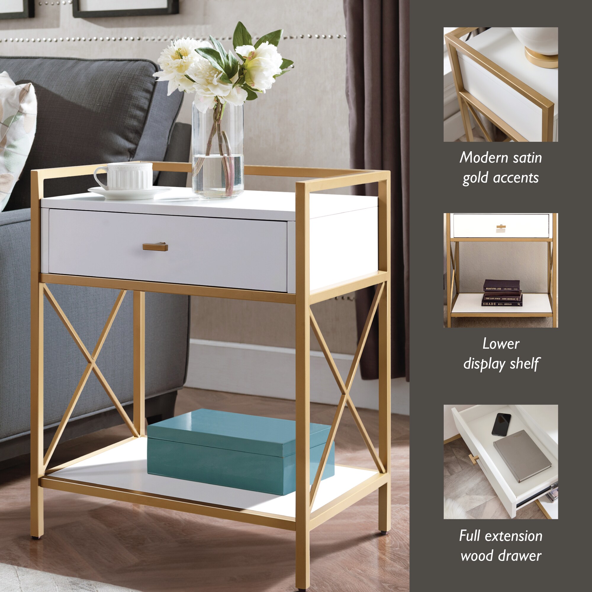 Leick Home 9069-WT nightstands - View #4