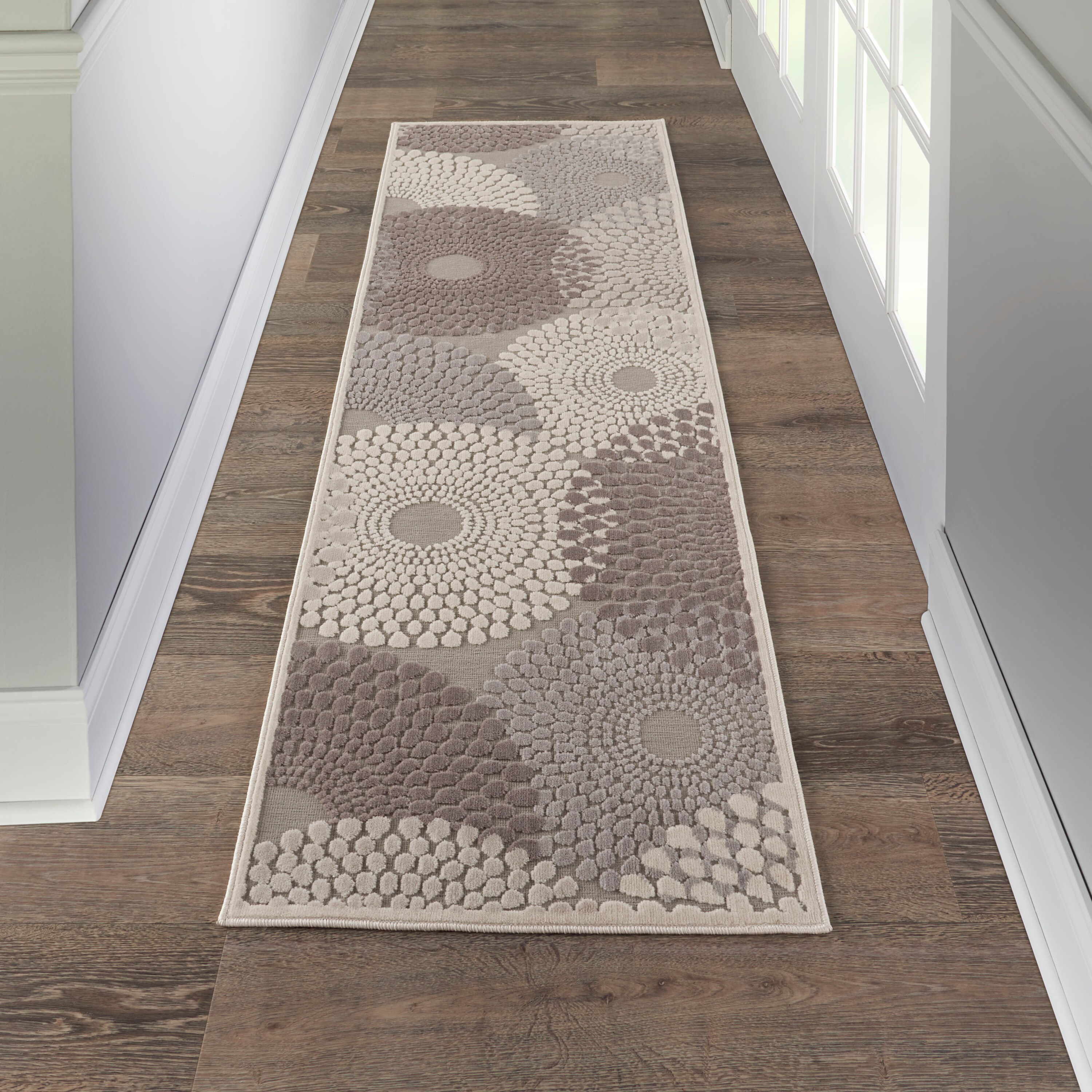 Nourison 33240 Graphic Illusions 10 x 14 (ft) Polypropylene Grey Rectangular Indoor Abstract Area rug