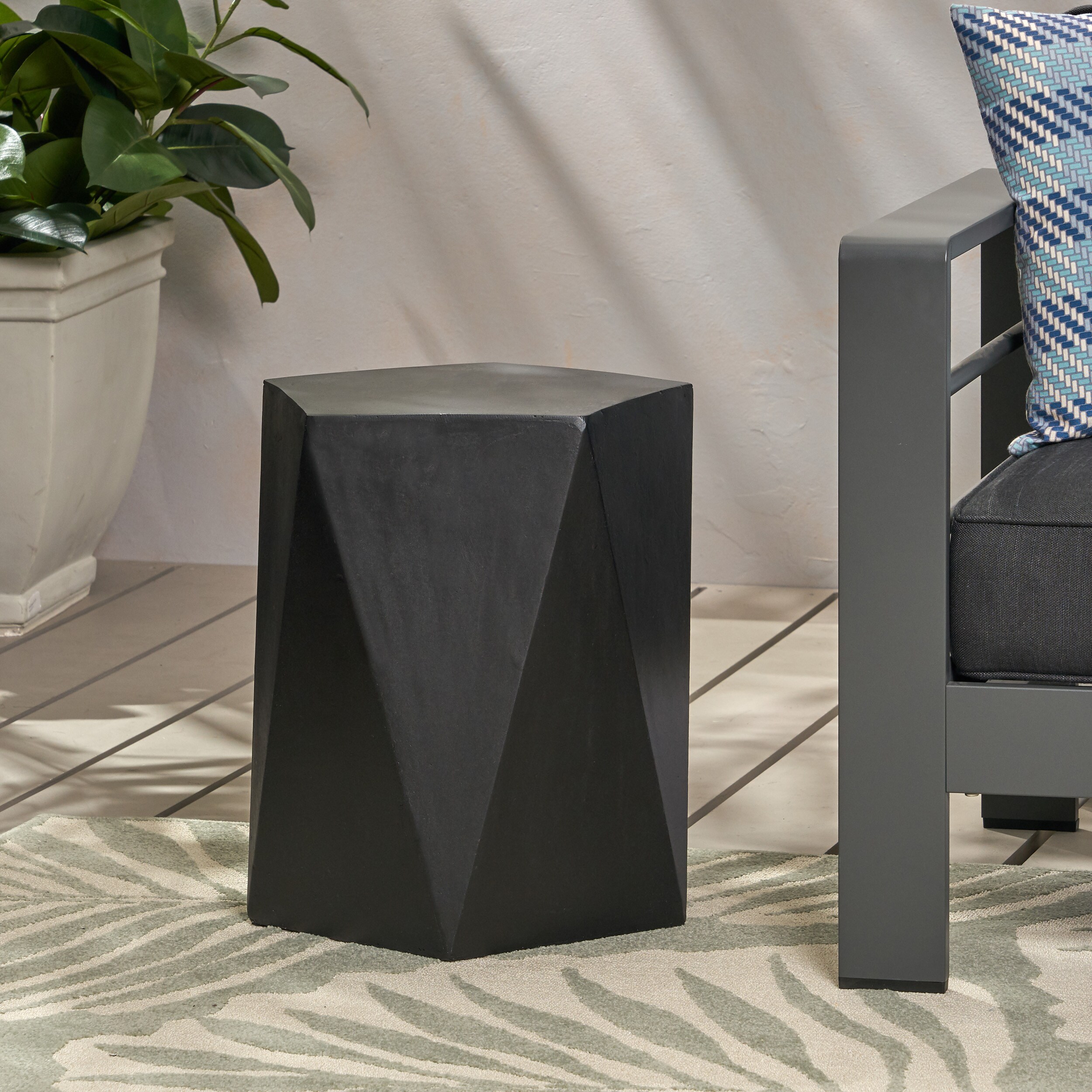 AHIOU HOME ZAAHG-67525.00BLKGS Garden-Stools - View #2