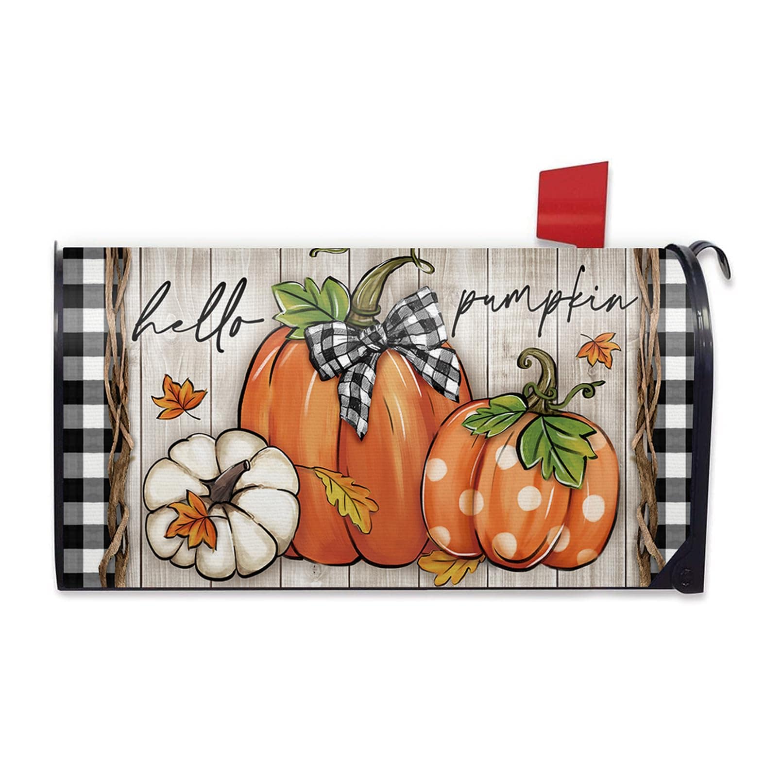 Adrinfly Fall Hello Pumpkin Welcome Mailbox Cover Magnetic Standard Size Twenty Point Five by Eighteen Inches Autumn Thanksgiving Decorative #LAD0818D219