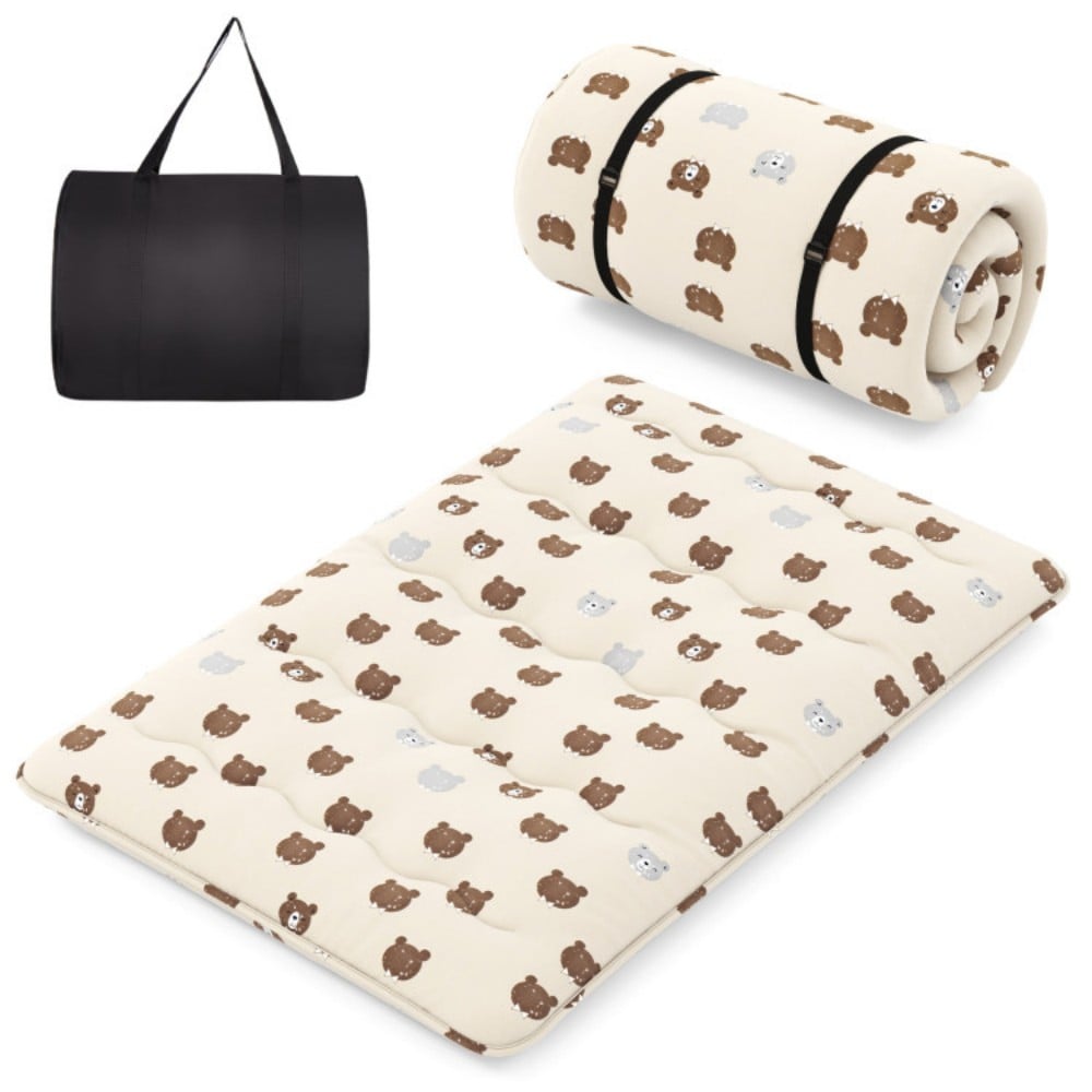 Fenbeli Full Foldable Futon Floor Mattress with Washable Cover and Carry Bag