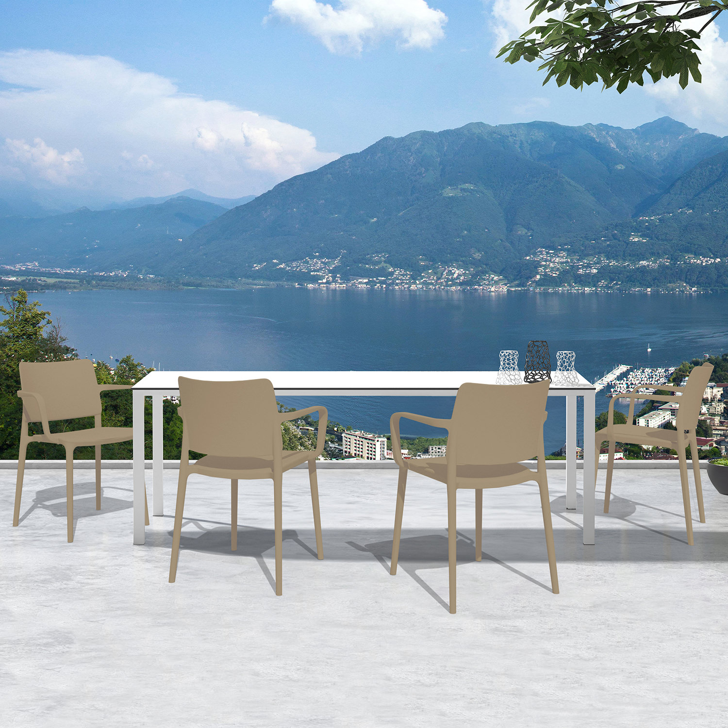 World Rug Gallery JK8050TAUPE2 Patio-Chairs - View #3