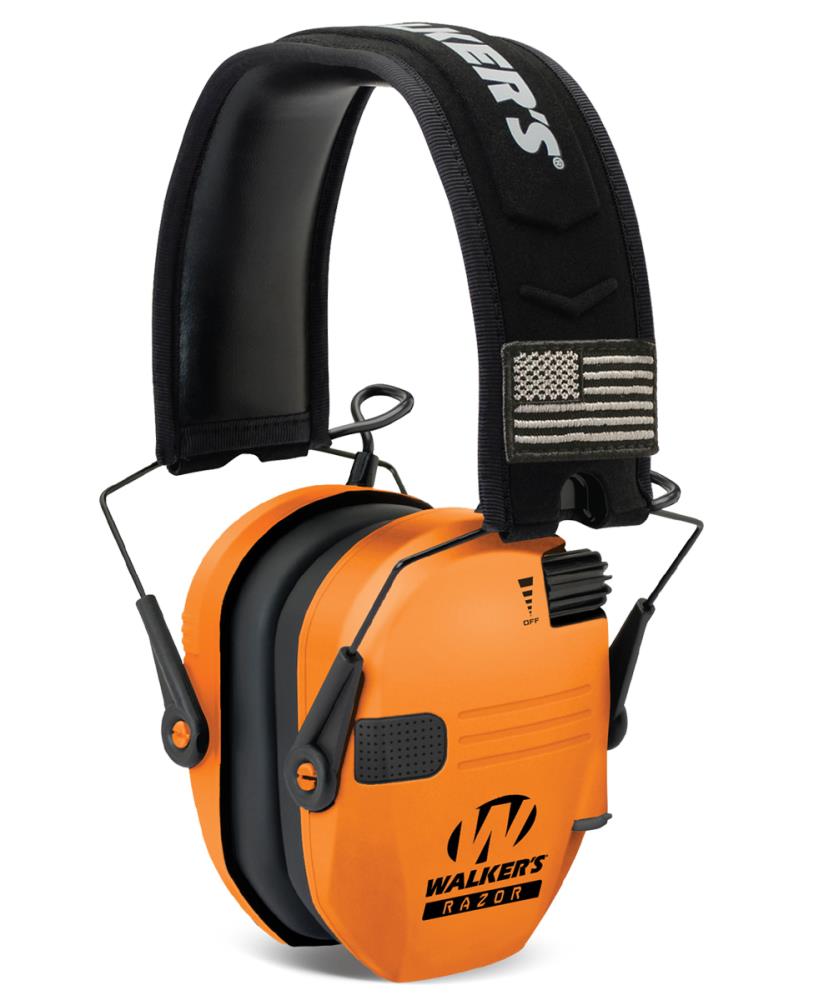 Walker's Hearing Razor Slim Profile Ear Protection Muff GWP-SF-RSEM-BLZ Orange. 
