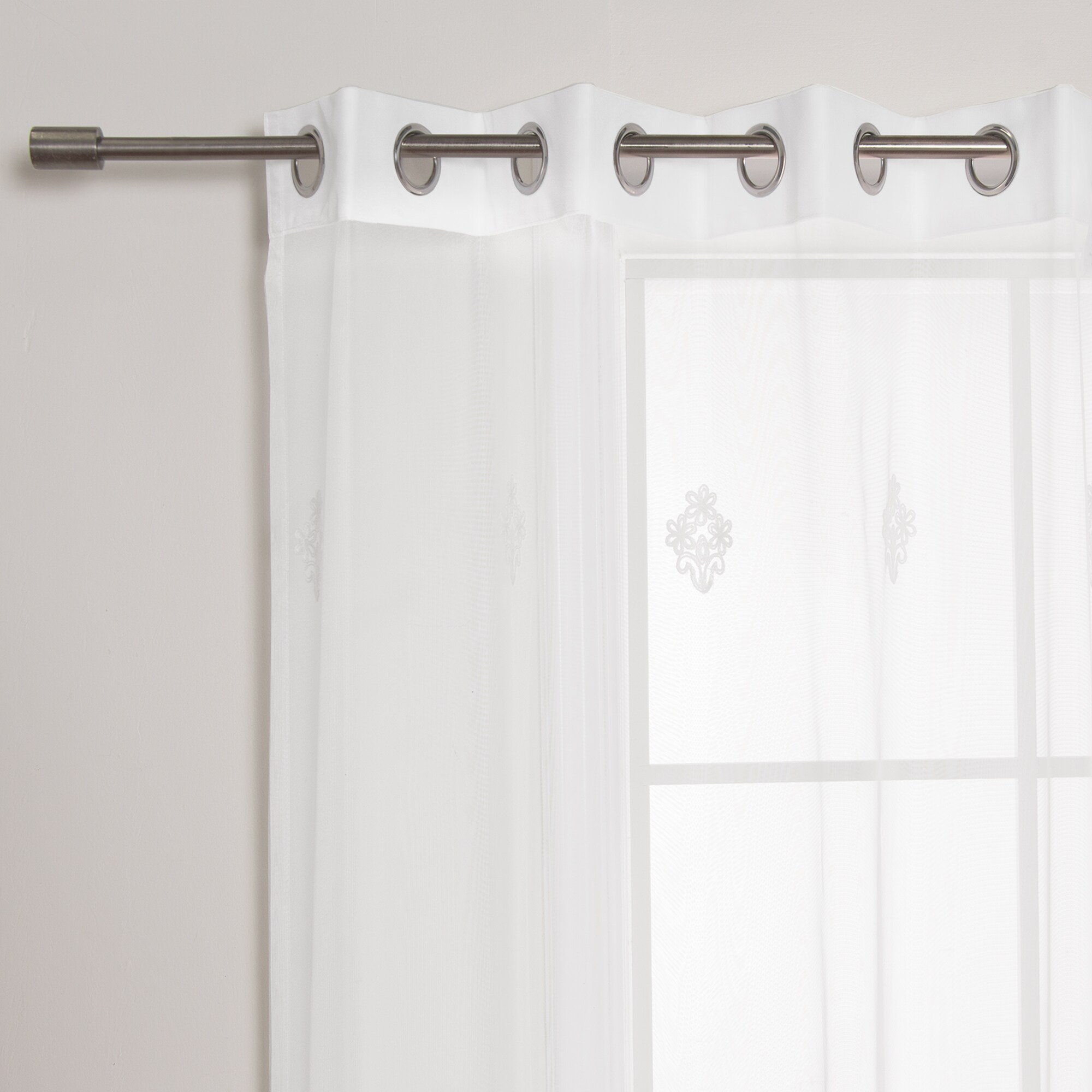 Best Home Fashion GROM-DAMASK-96-WHITE curtains - View #3