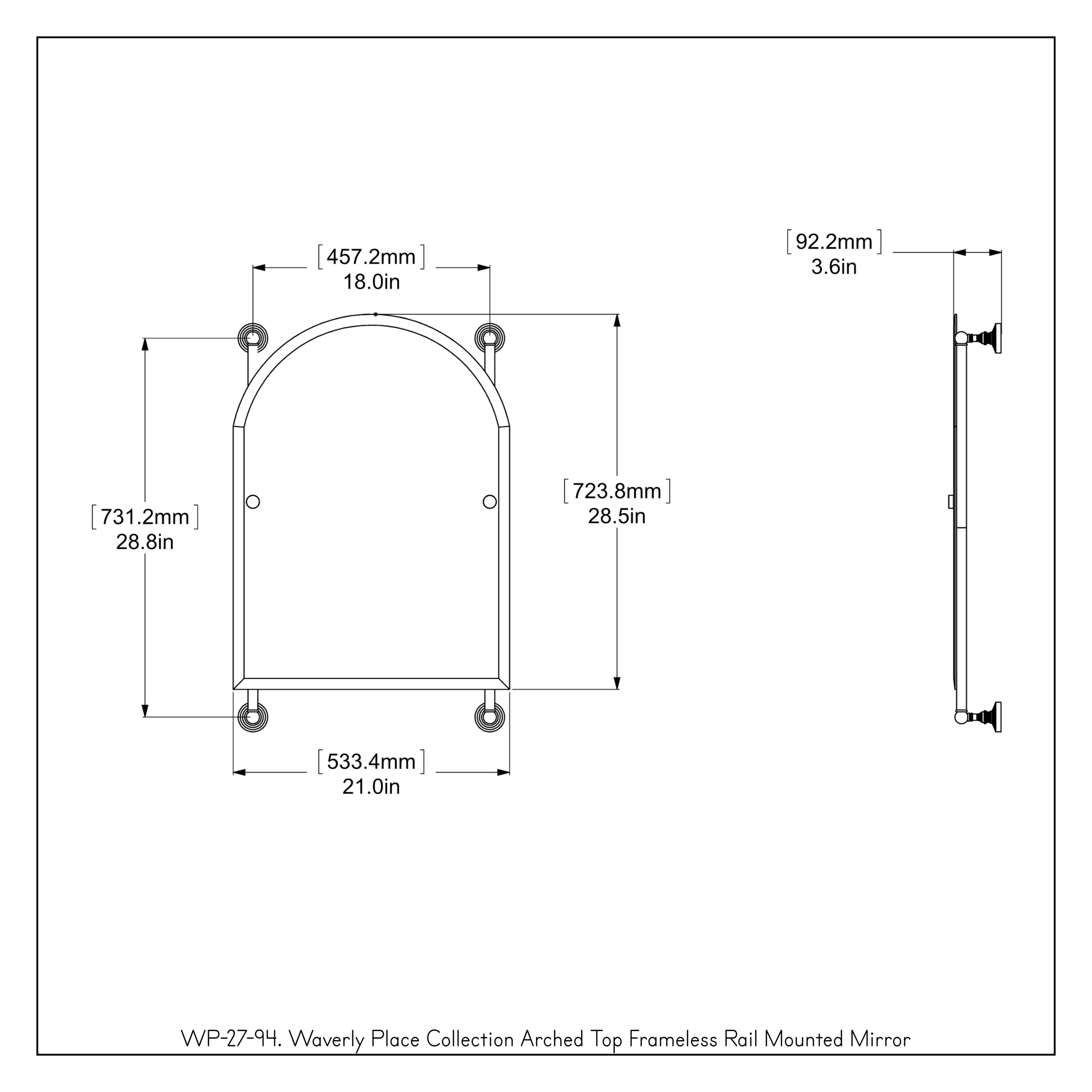 Allied Brass WP-27-94-PNI Framed-Bath-Mirrors - View #3