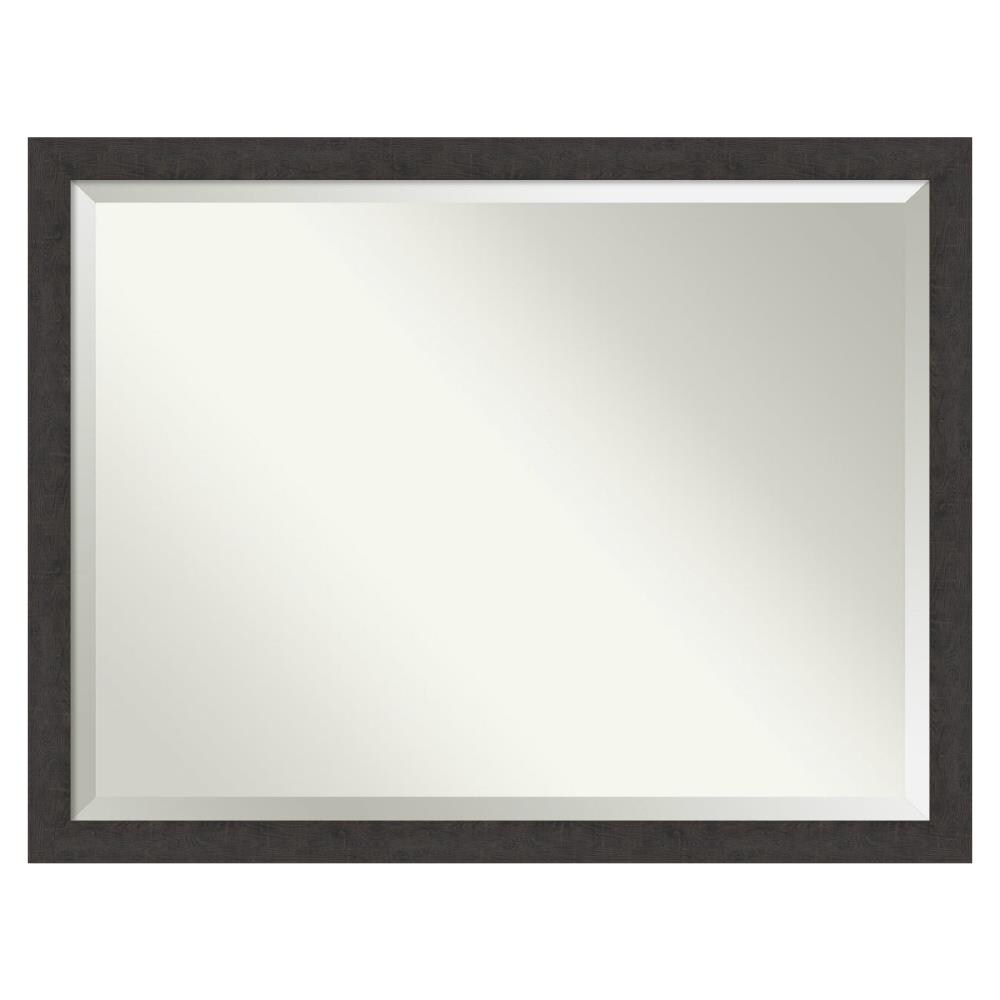 Amanti Art DSW4593661 Rustic Plank Espresso 43.25-Inches x 33.25-Inches Framed Rectangle Bathroom Vanity Mirror ( Distressed Brown )