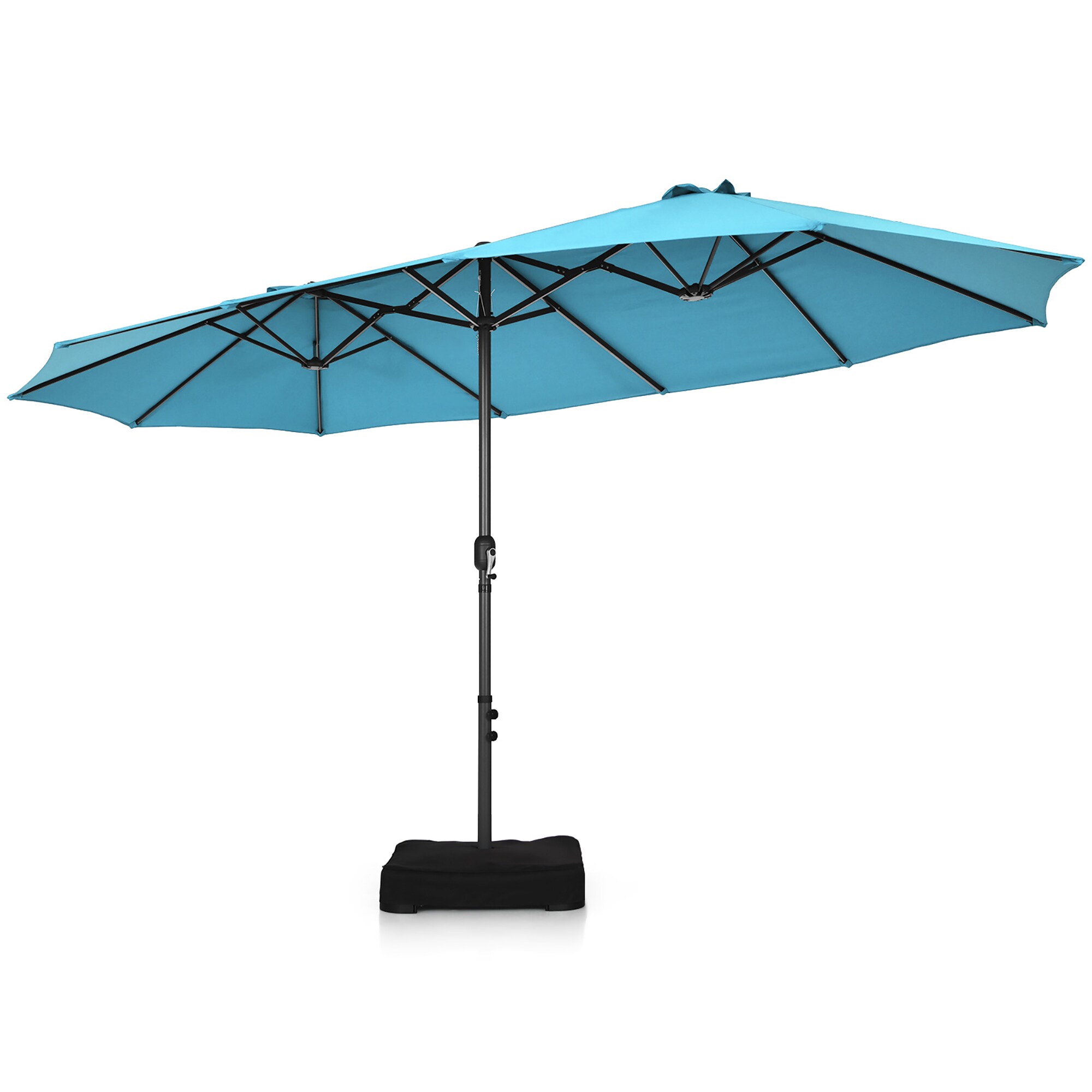 Costway LWS00257 9-Feet Steel Green Market Patio Umbrella with Base