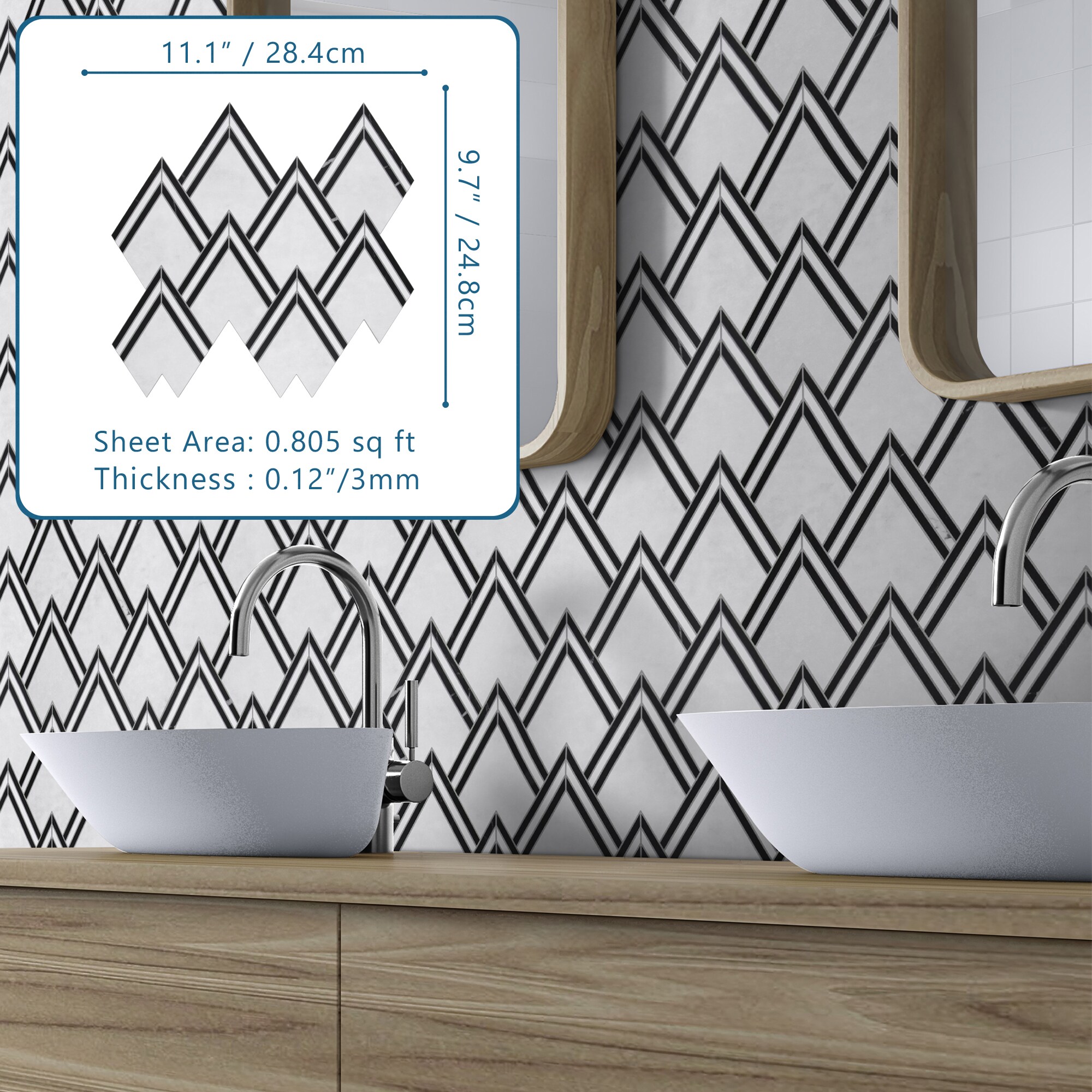 SUNWINGS TAP001-WHB-10 Ceramic-Tile - View #7