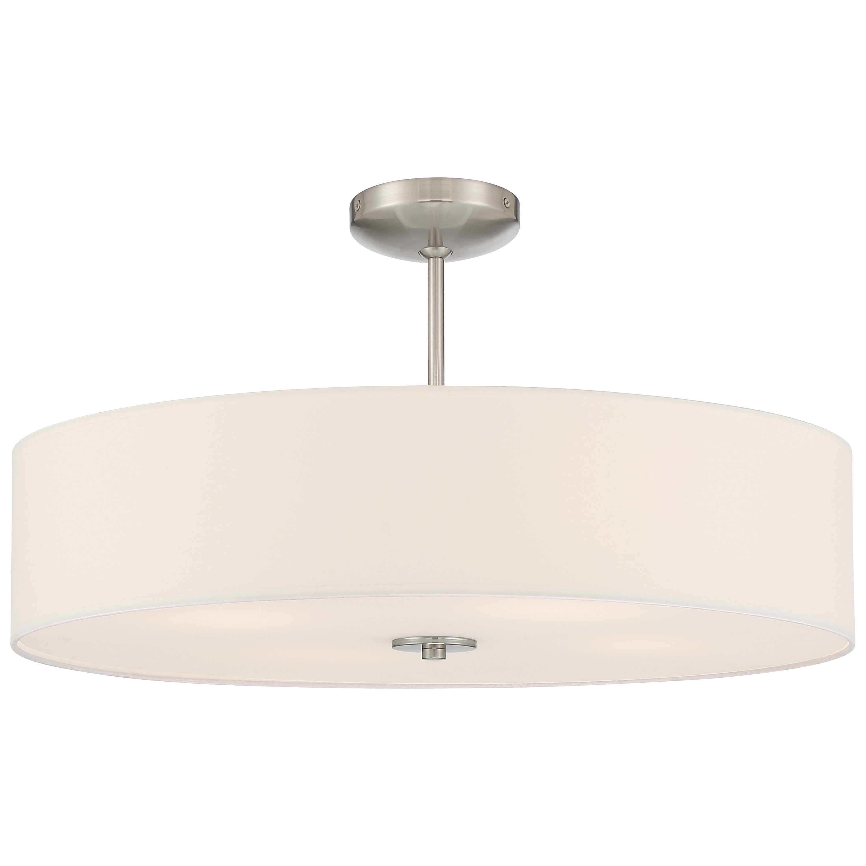 Brushed Steel Transitional LED Drum Ceiling Light