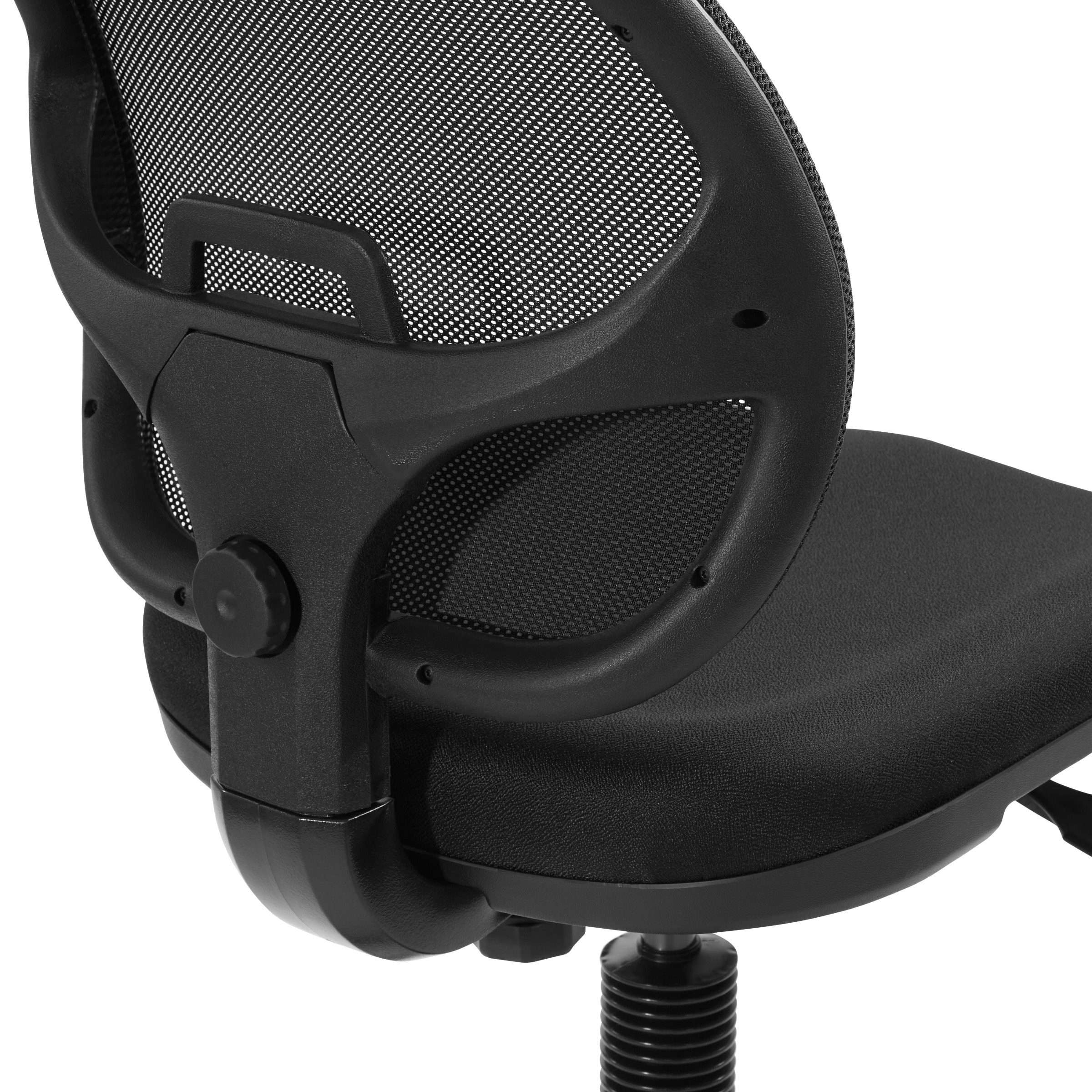 ErgoDraft Mesh & Leatherette 26" Black Drafting Chair with Adjustable Footring