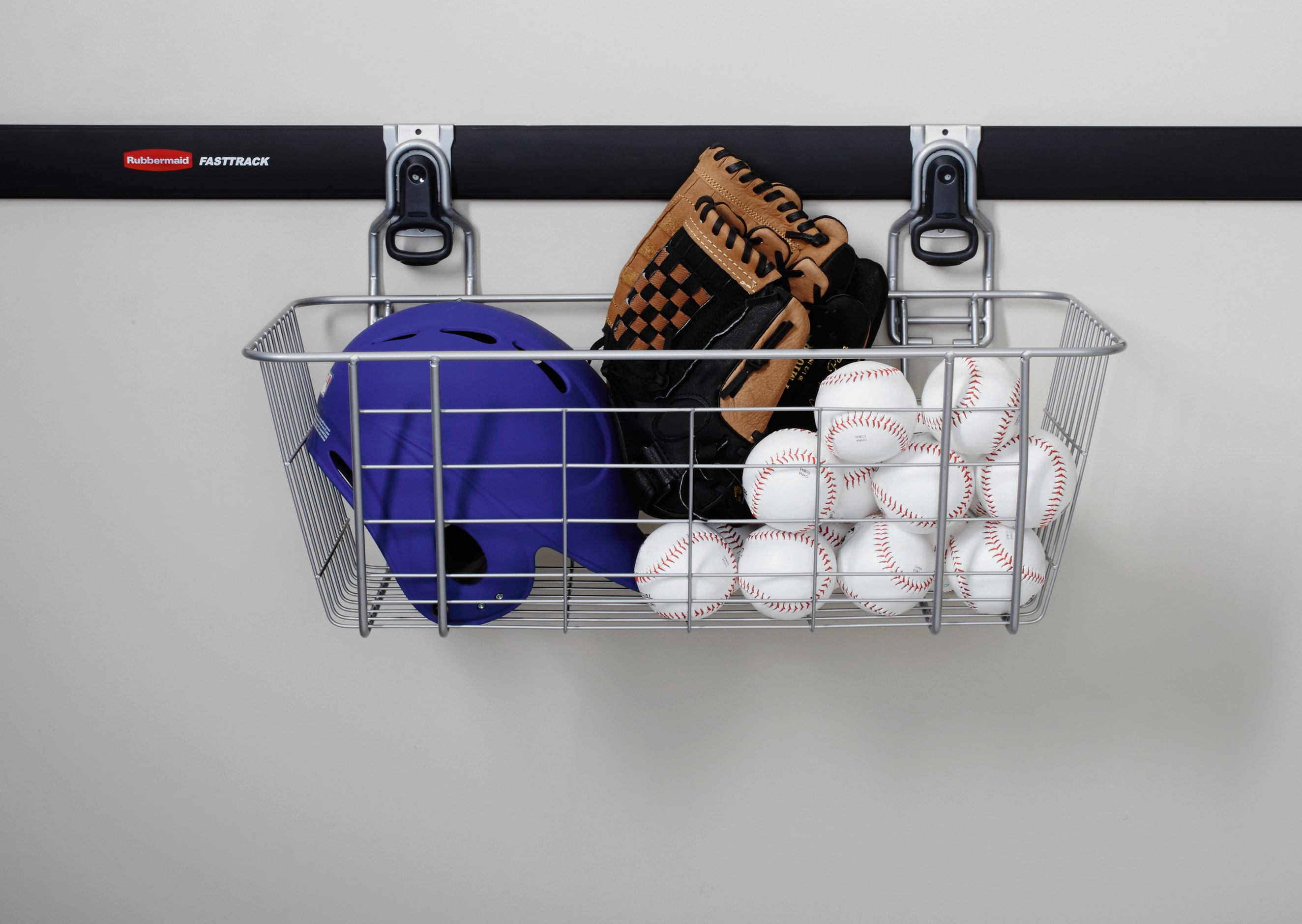 Rubbermaid FastTrack Garage 37-in Satin Nickel Steel Ball Rack in the  Slatwall & Rail Storage Systems department at