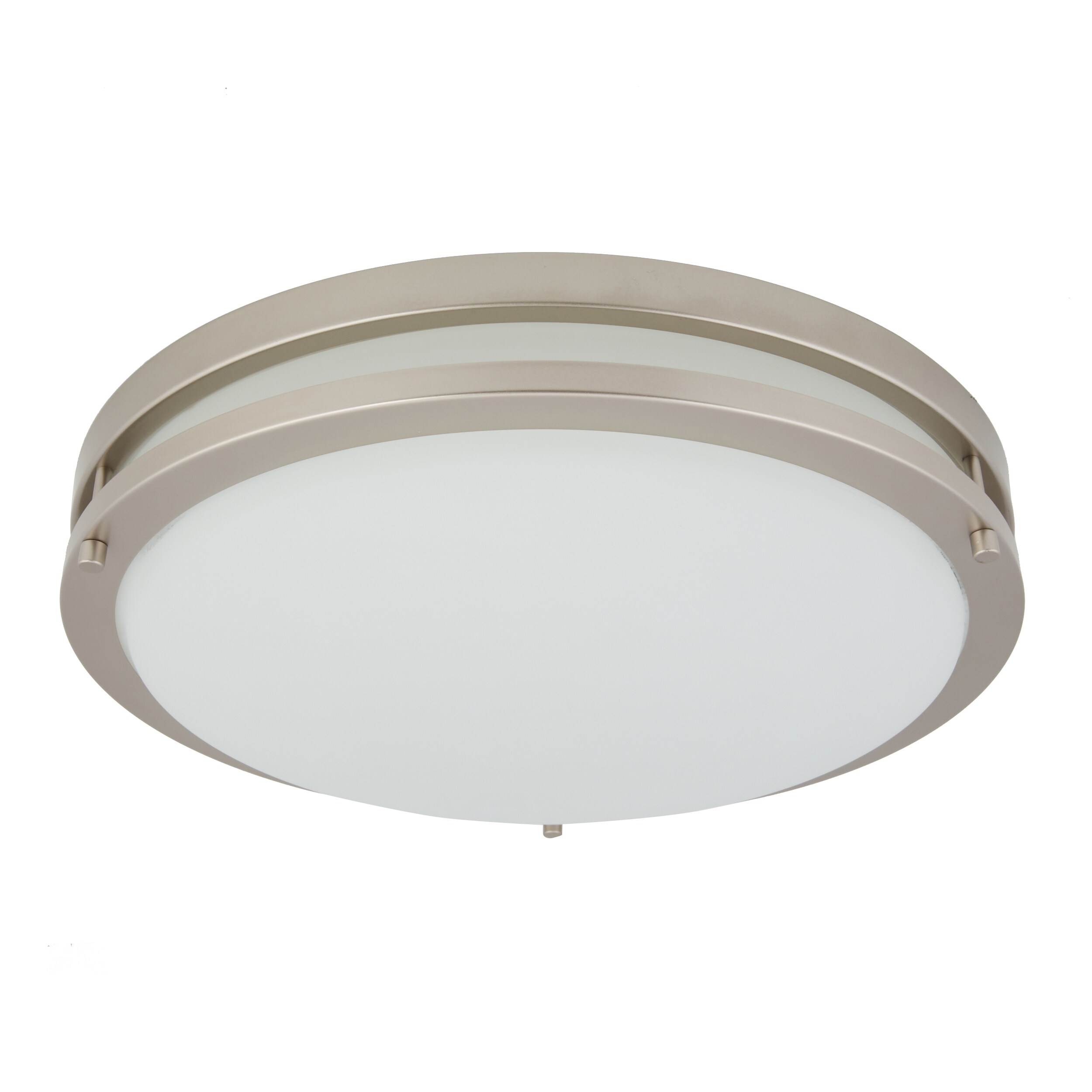 Good Earth Lighting Jordan 1 -Light 14-in Satin Nickel Integrated LED Flush Mount Light