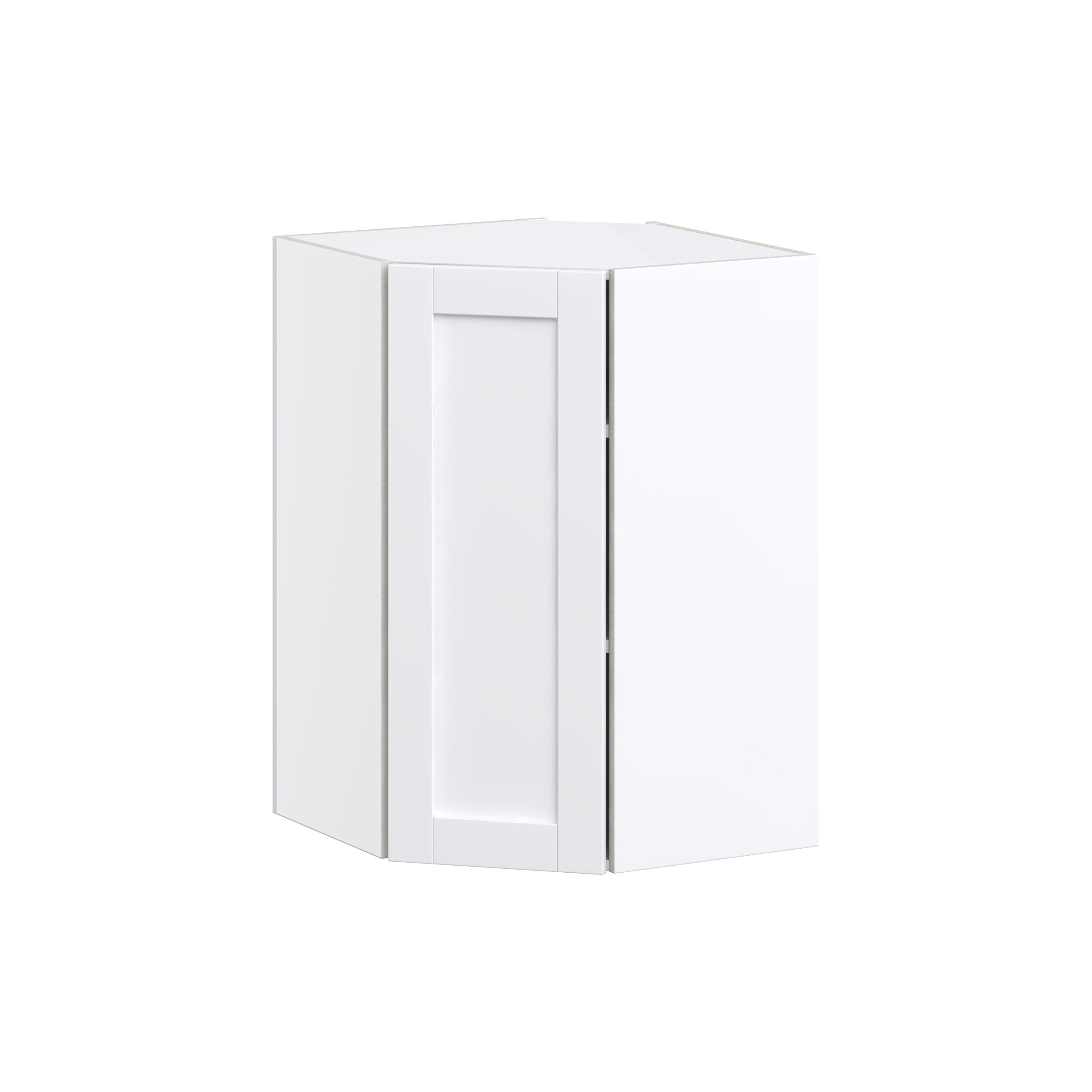 Hugo&Borg Rosemont 24-in W x 35-in H x 14-in D Glacier White Blind Corner Wall Fully Assembled Cabinet (Glass Panel Shaker Style)