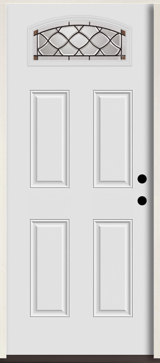 RELIABILT LO964092 Sheldon 36-in x 80-in x 4-5/8-in Fiberglass 1/4 lite Left-hand inswing Arctic White Paint Painted Prehung Front Door Insulating core