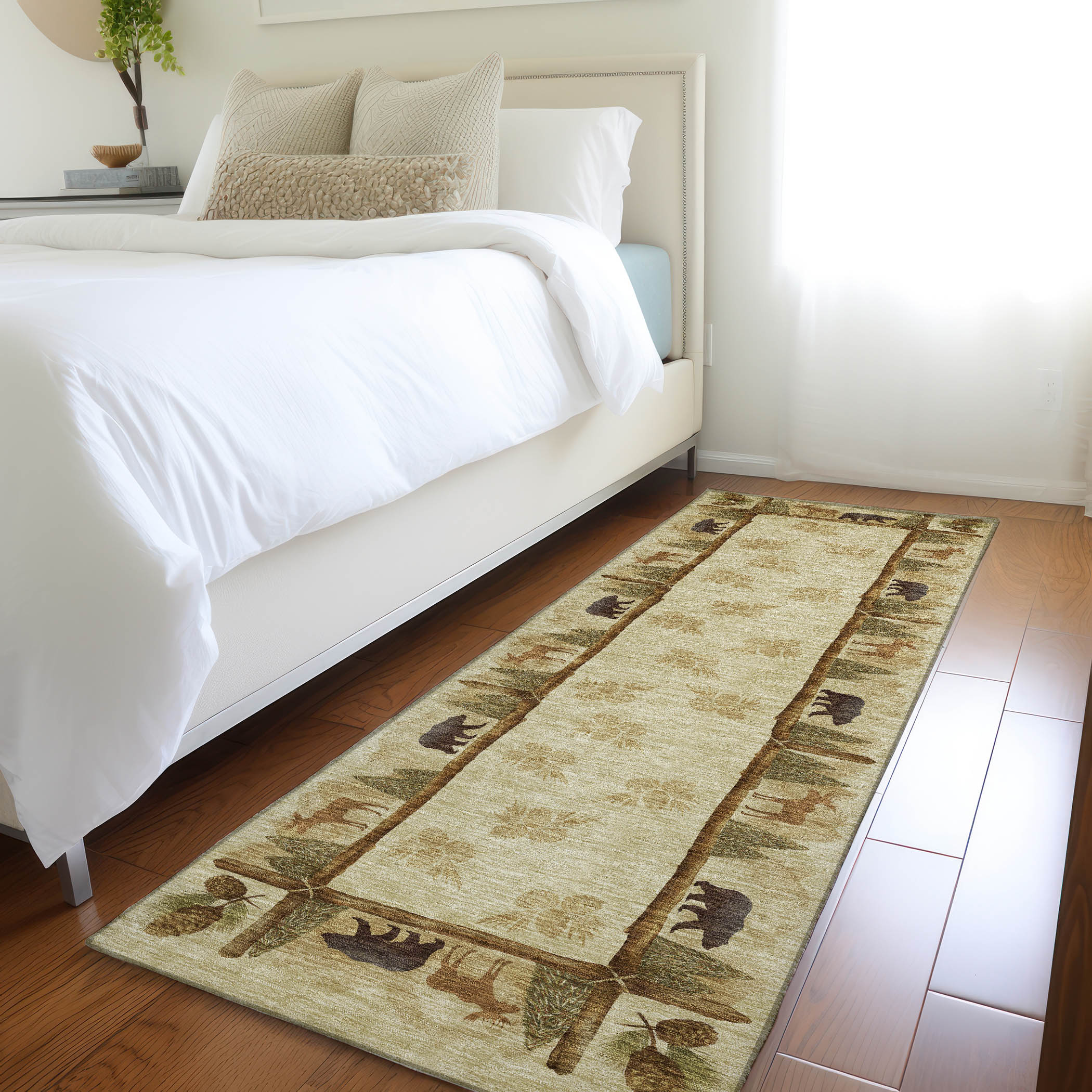 Addison Rugs AMF142KH2X8 Mayfield AMF142KH 2 x 7 (ft) Loomed Polyester Khaki Rectangular Indoor Geometric Machine washable Area rug