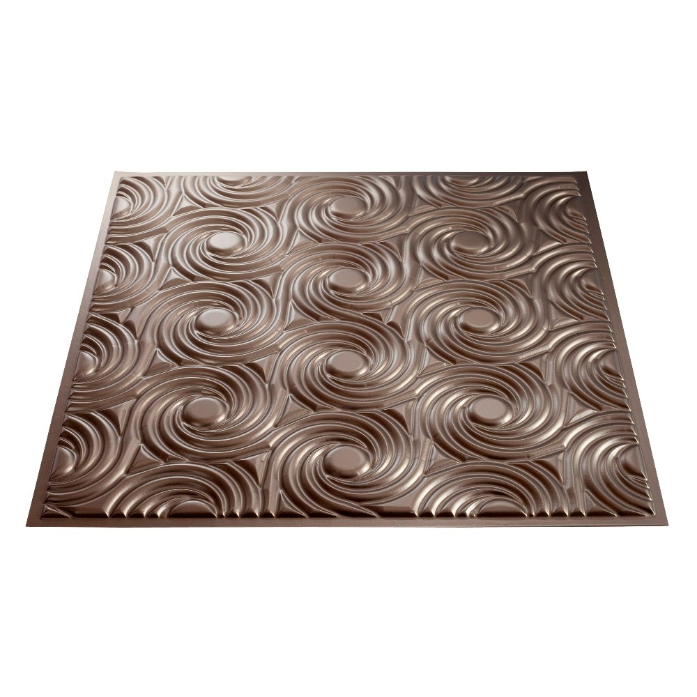Fasade L77-28 24-in x 24-in Cyclone Argent Bronze PVC Drop Ceiling Tile (1-Pack, 4-sq ft / Case)