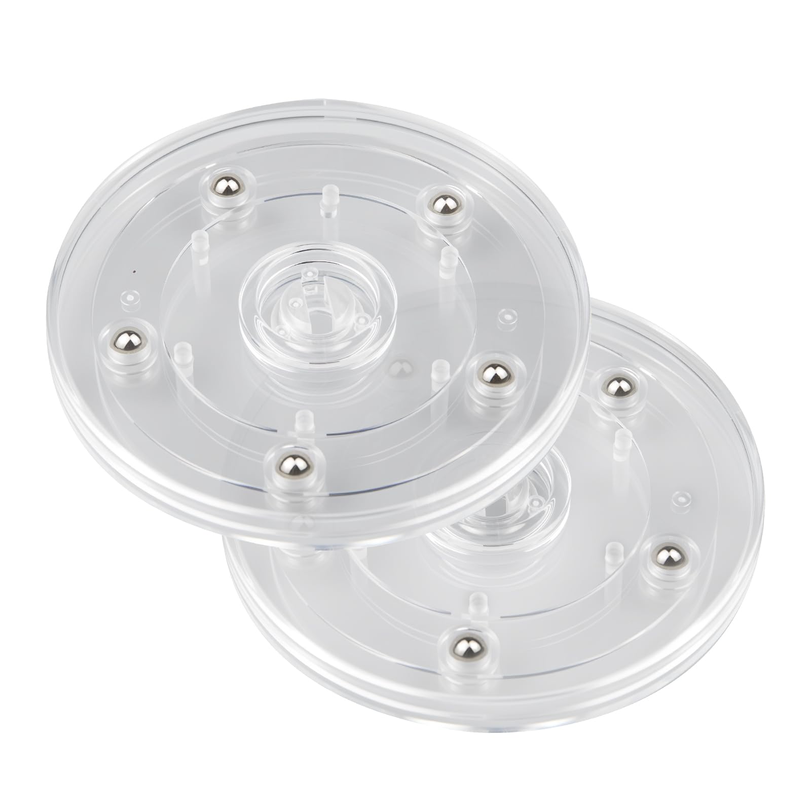 UUDULY  2 Pack 4 Inch Lazy Susan Turntable Acrylic Ball Bearing Rotating Tray for Kitchen Pantry Table Cake Decorating TV Laptop Monitor