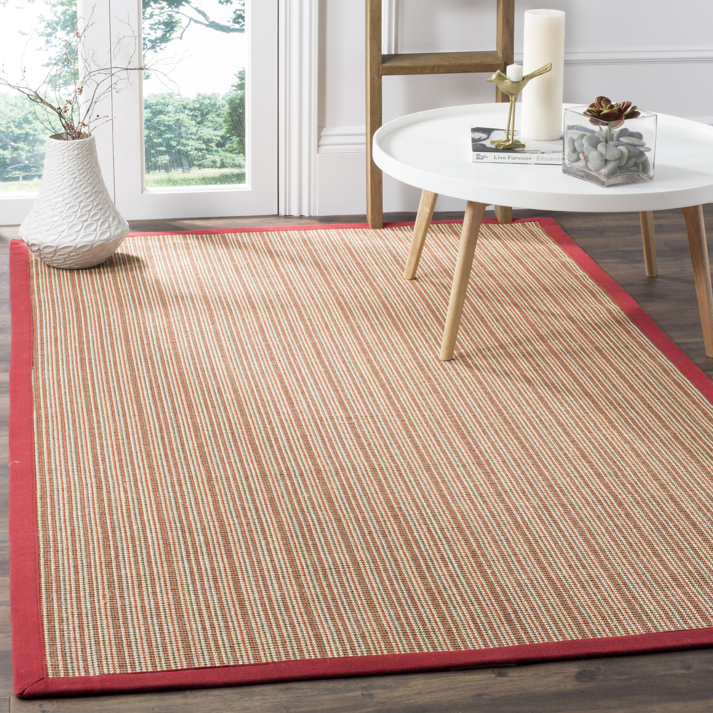 Safavieh Natural Fiber Groves 3 X 4 Sisal Rust Rust Indoor Stripe