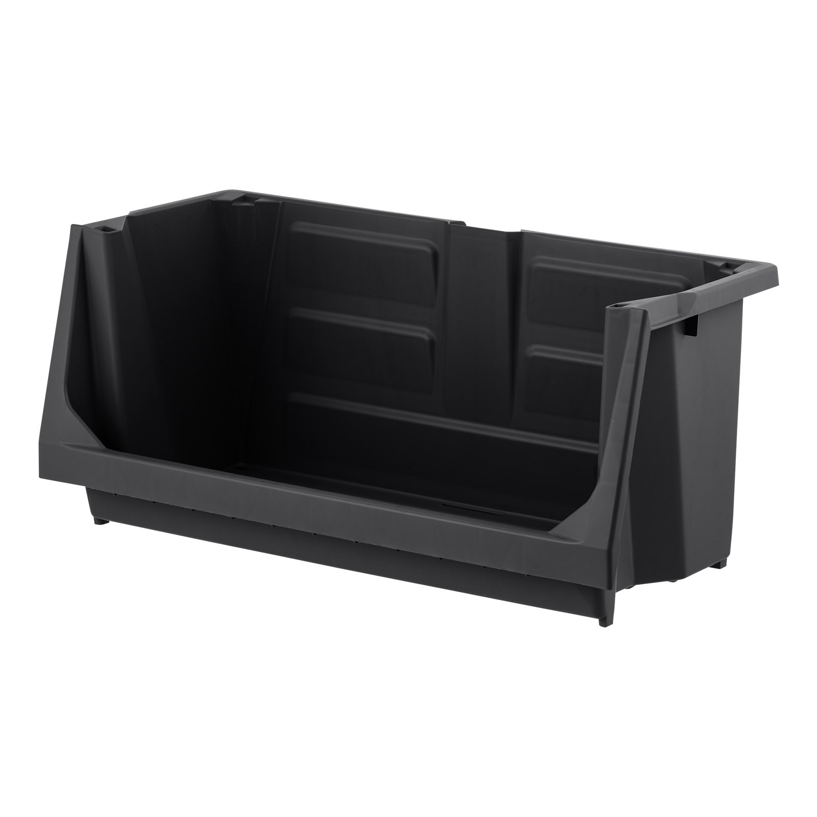 Project Source Large Black Plastic Stackable Bin