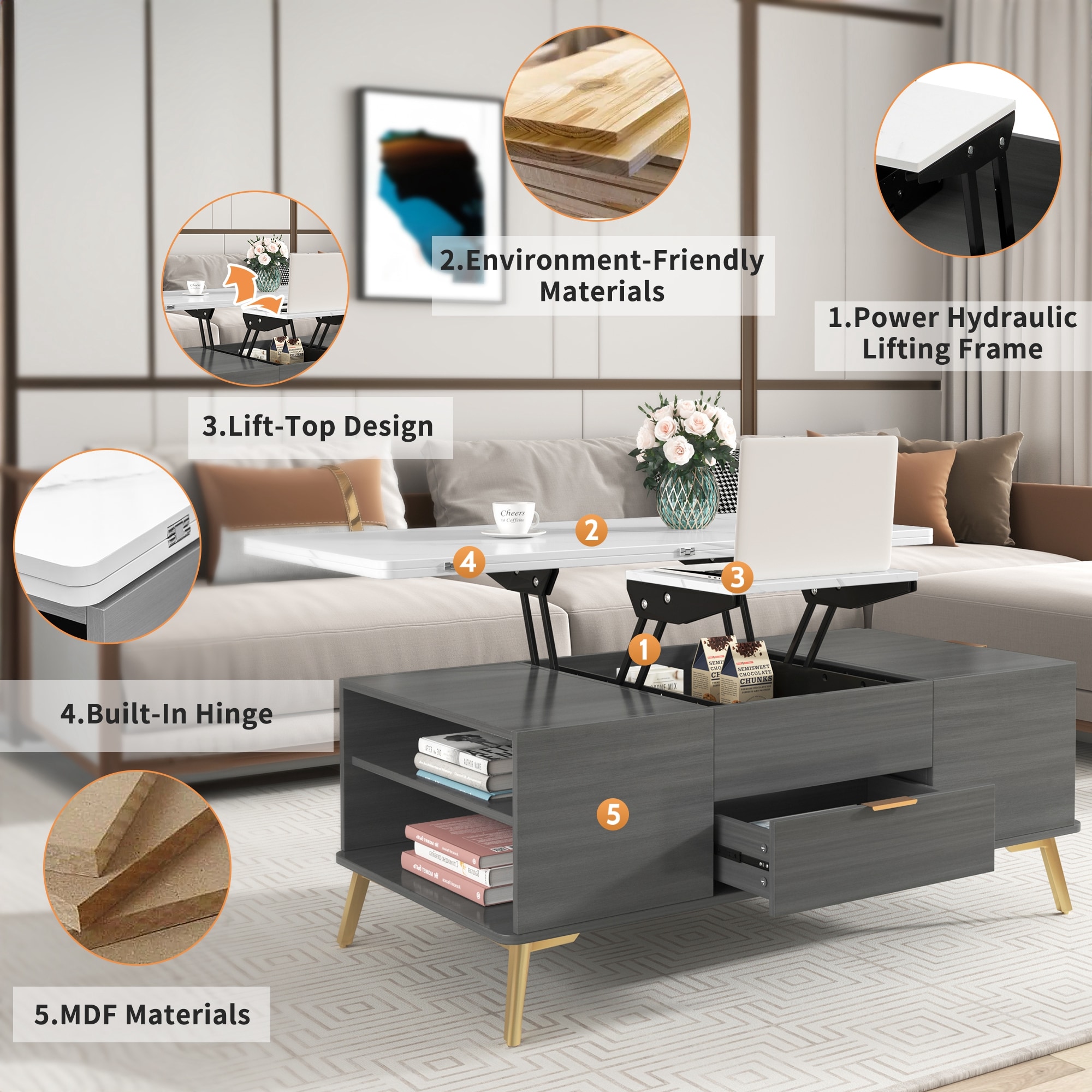 ModernLuxe L3P-WF307471AAG Coffee-Tables - View #7