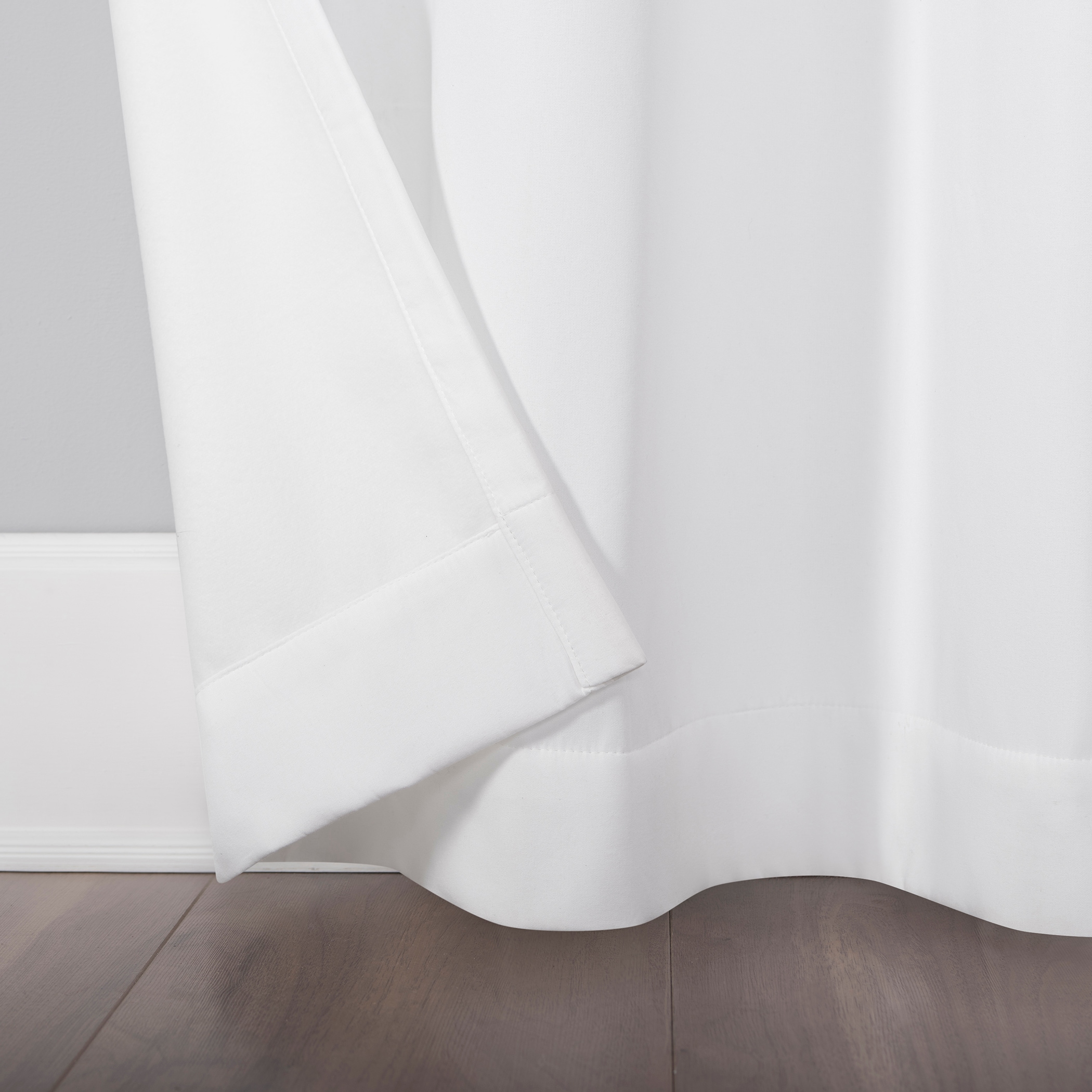 White Polyester Room Darkening Grommet Curtain Panel