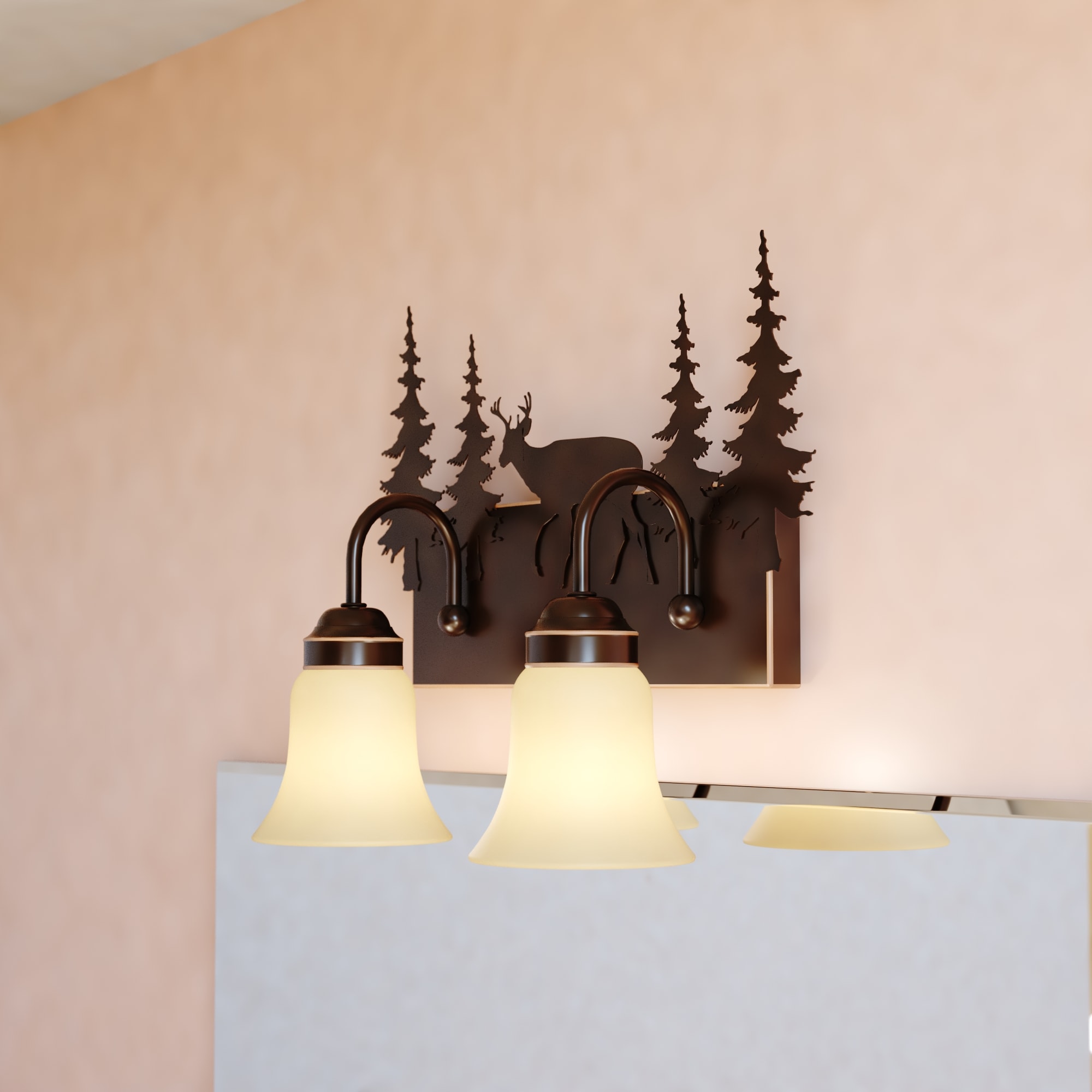 Cascadia VL55402BBZ Bryce 16.75-in 2 -Light Oil-rubbed Bronze Rustic Vanity light