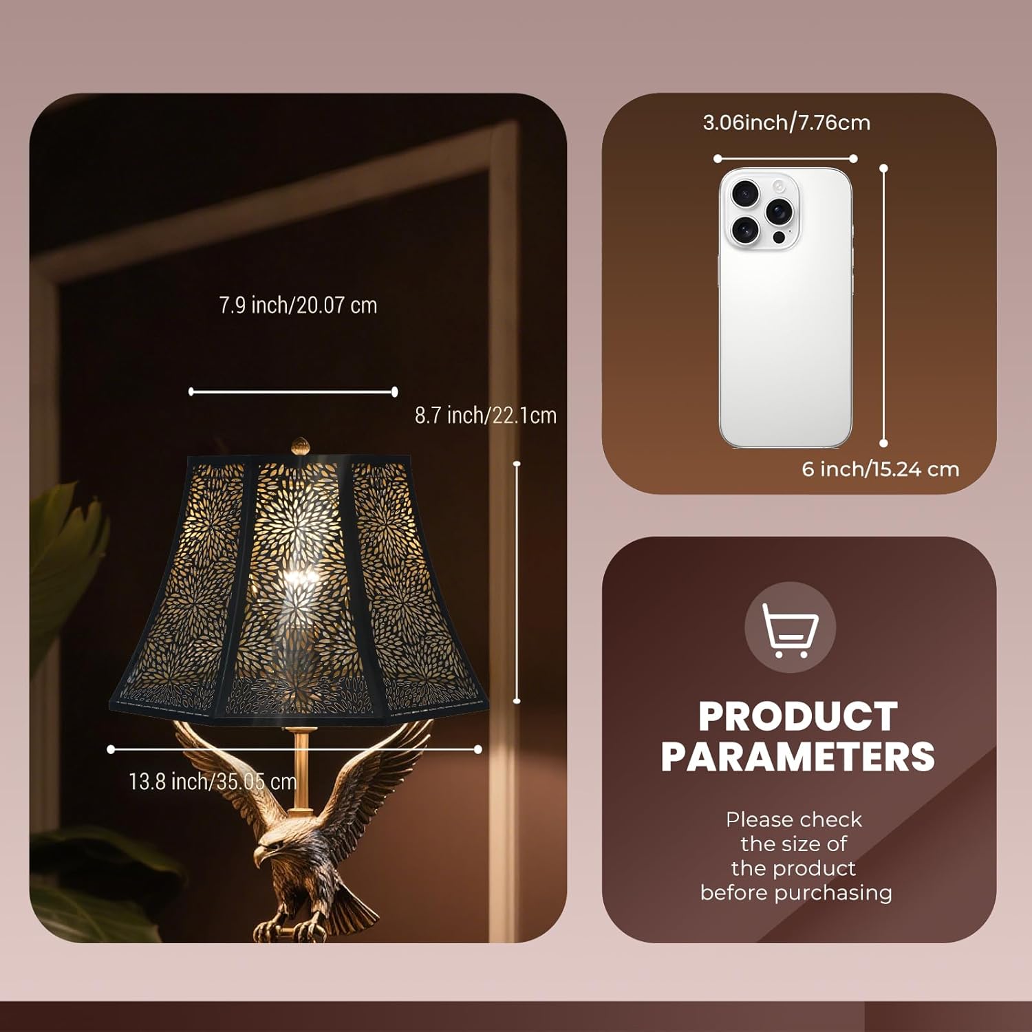 ライト・ランタン Amber Diamond pattern Lamp Shade ライト・ランタン