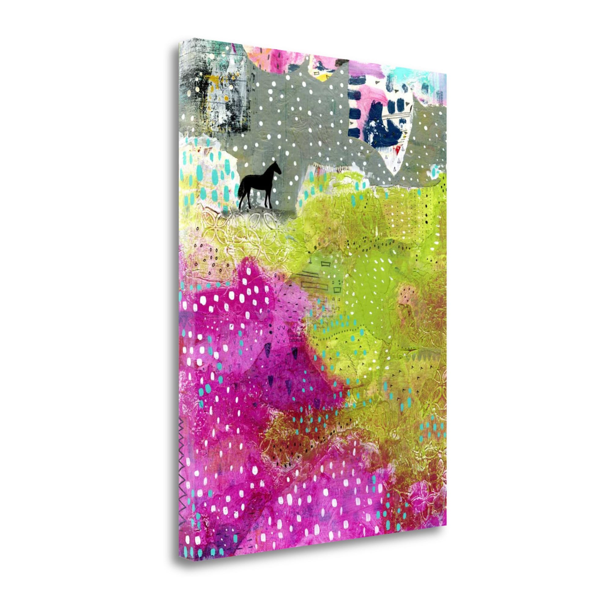 Tangletown Fine Art SBSO1176-2129C Fuchsia and Lime Pasture Sarah Ogren 29-in H x 21-in W Abstract Print on Canvas