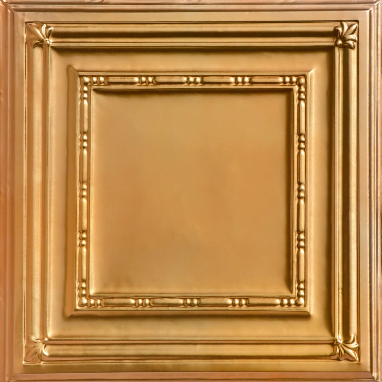 From Plain to Beautiful in Hours SKPC504-LNOP24X24D12 2-ft x 2-ft Eyelet Lincoln Copper Steel Drop Ceiling Tile ( 12 -Pack, 48-Sq. Feet / Case )