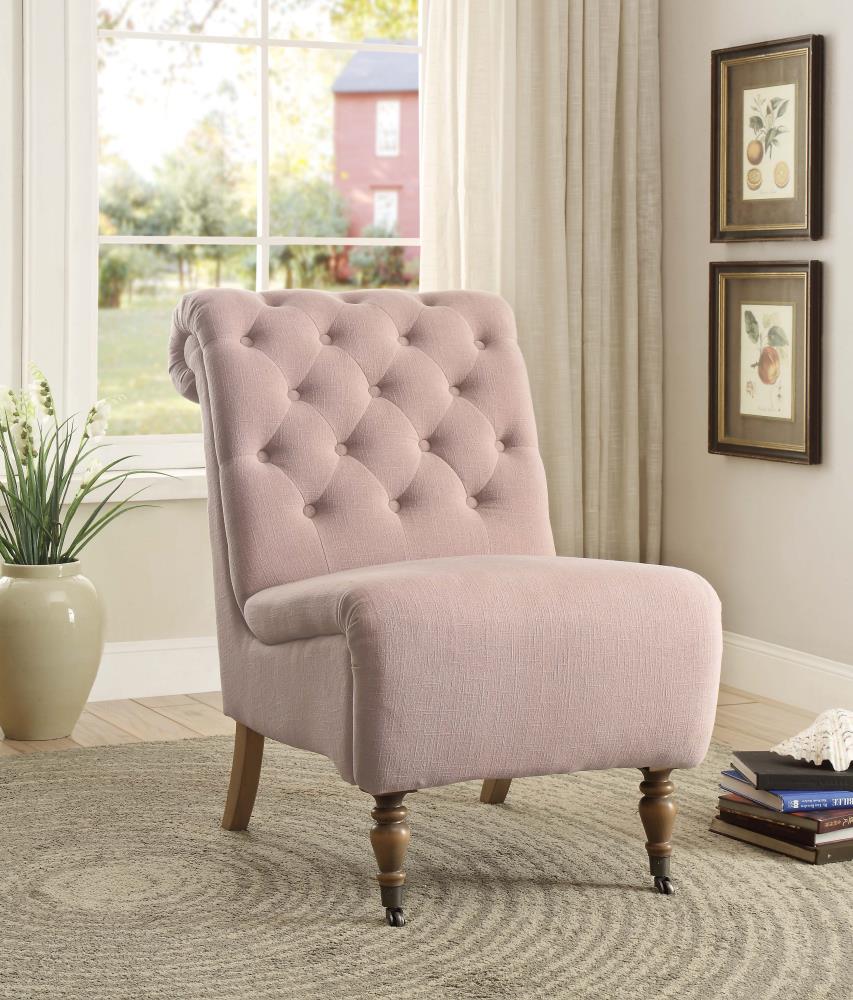 cora tufted slipper chair pink