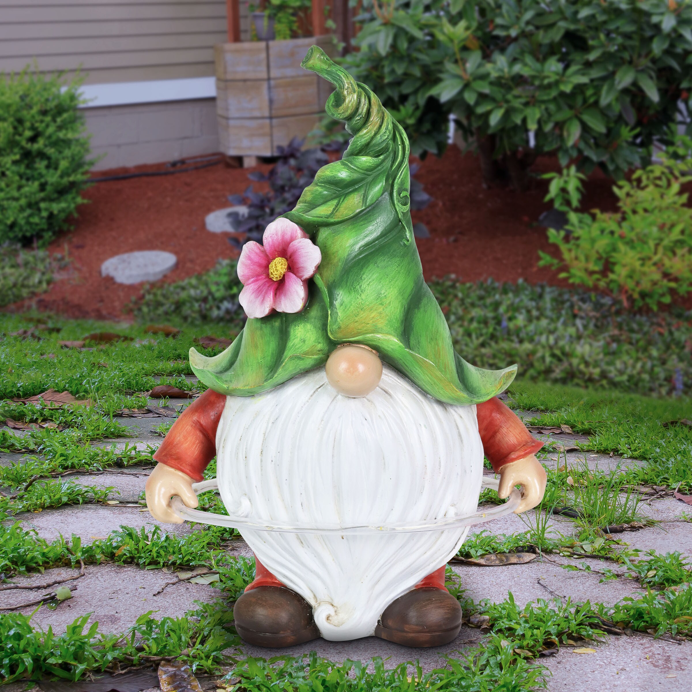 Exhart 11.02-in H x 7.48-in W Gnome Garden Statue in the Garden Statues ...