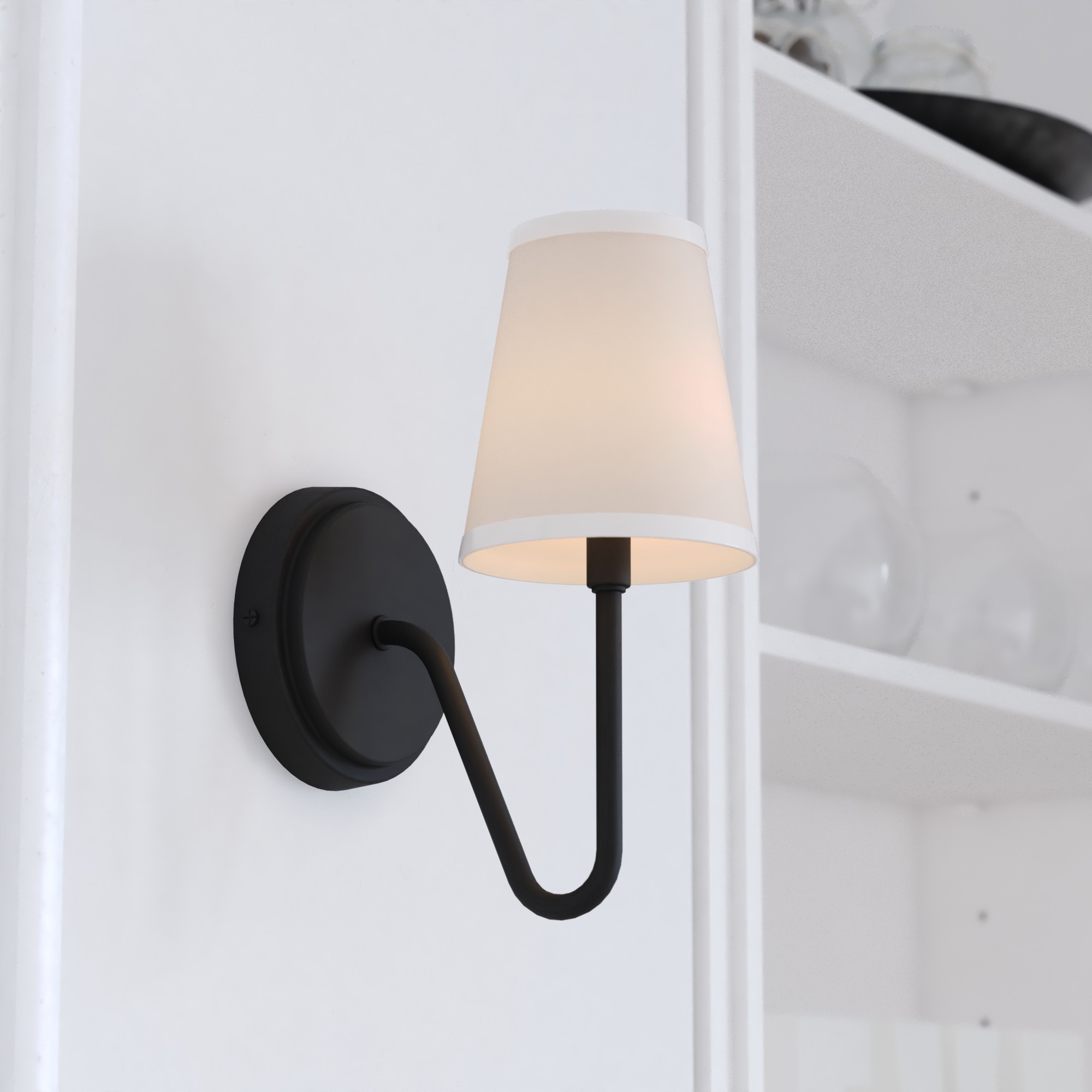 Cascadia Briar 5 in W 1 Light Matte Black Led Incandescent Wall Sconce W0474 at Lowes