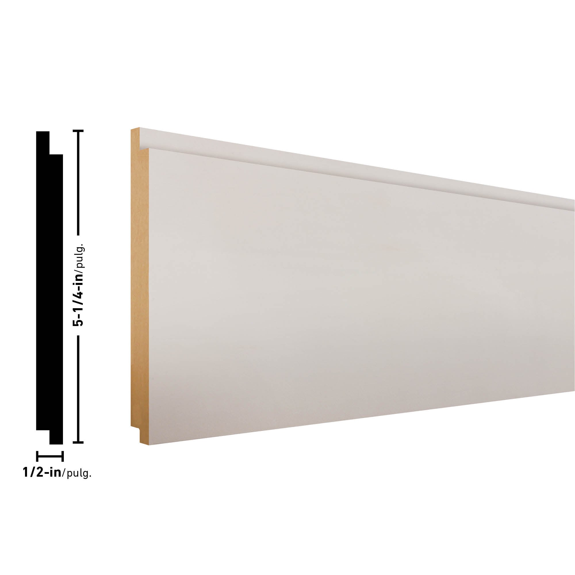 RELIABILT L SL16 8 FBDPM 5-1/4-in x 8-ft Primed Smooth White MDF Shiplap Wall Plank ( 3.5-sq ft )