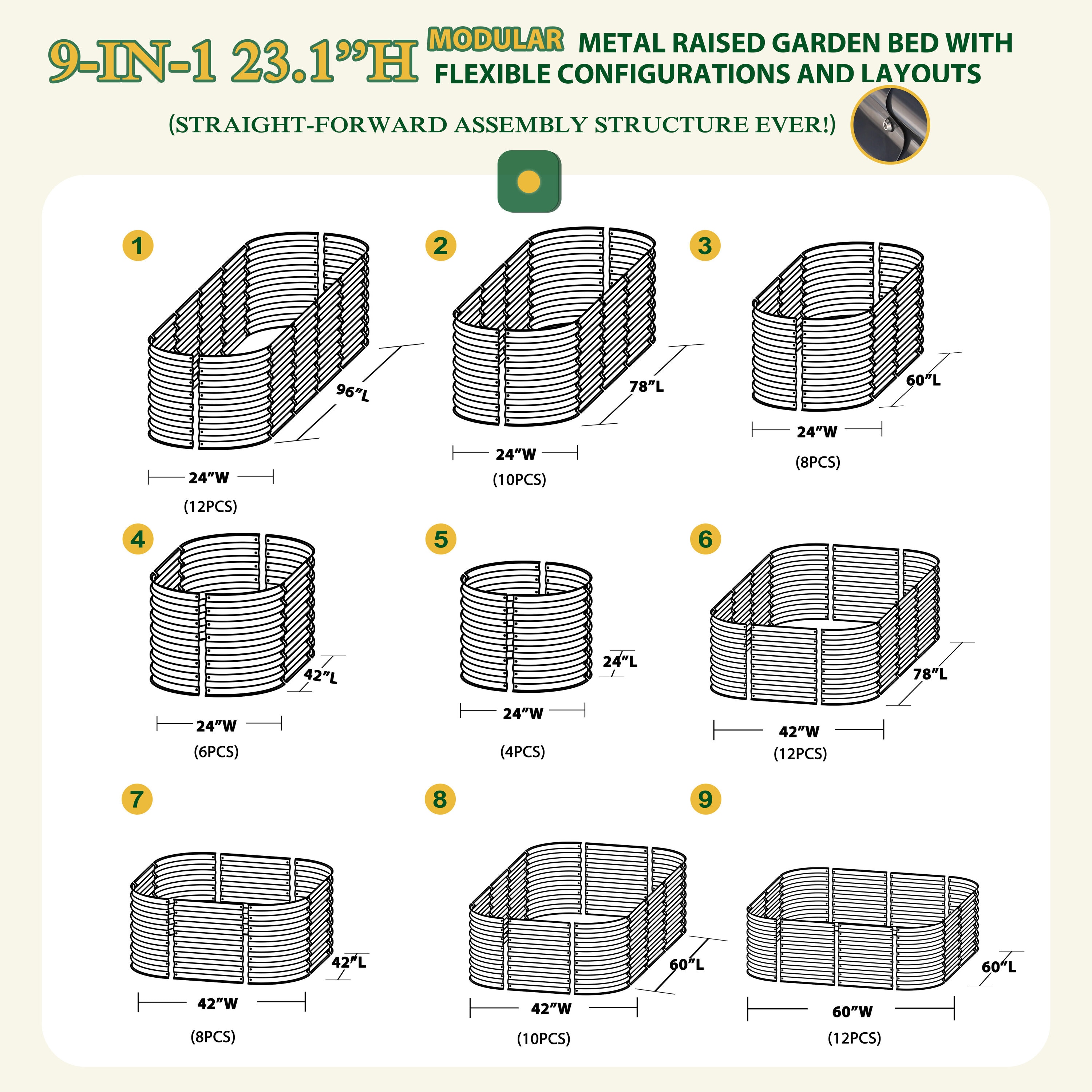 VEIKOUS PG0102-82-03GY Raised-Garden-Beds - View #3