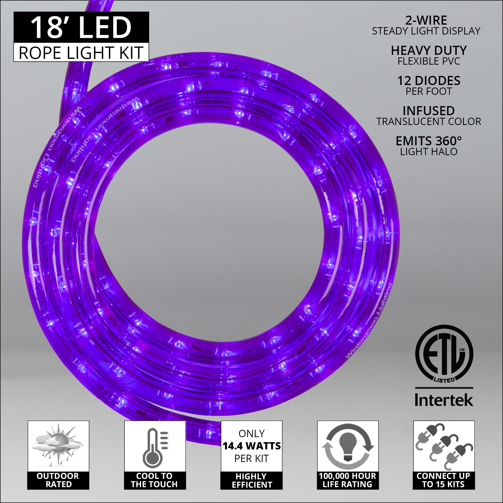 Wintergreen Lighting 80352 Christmas-Rope-Lights - View #2